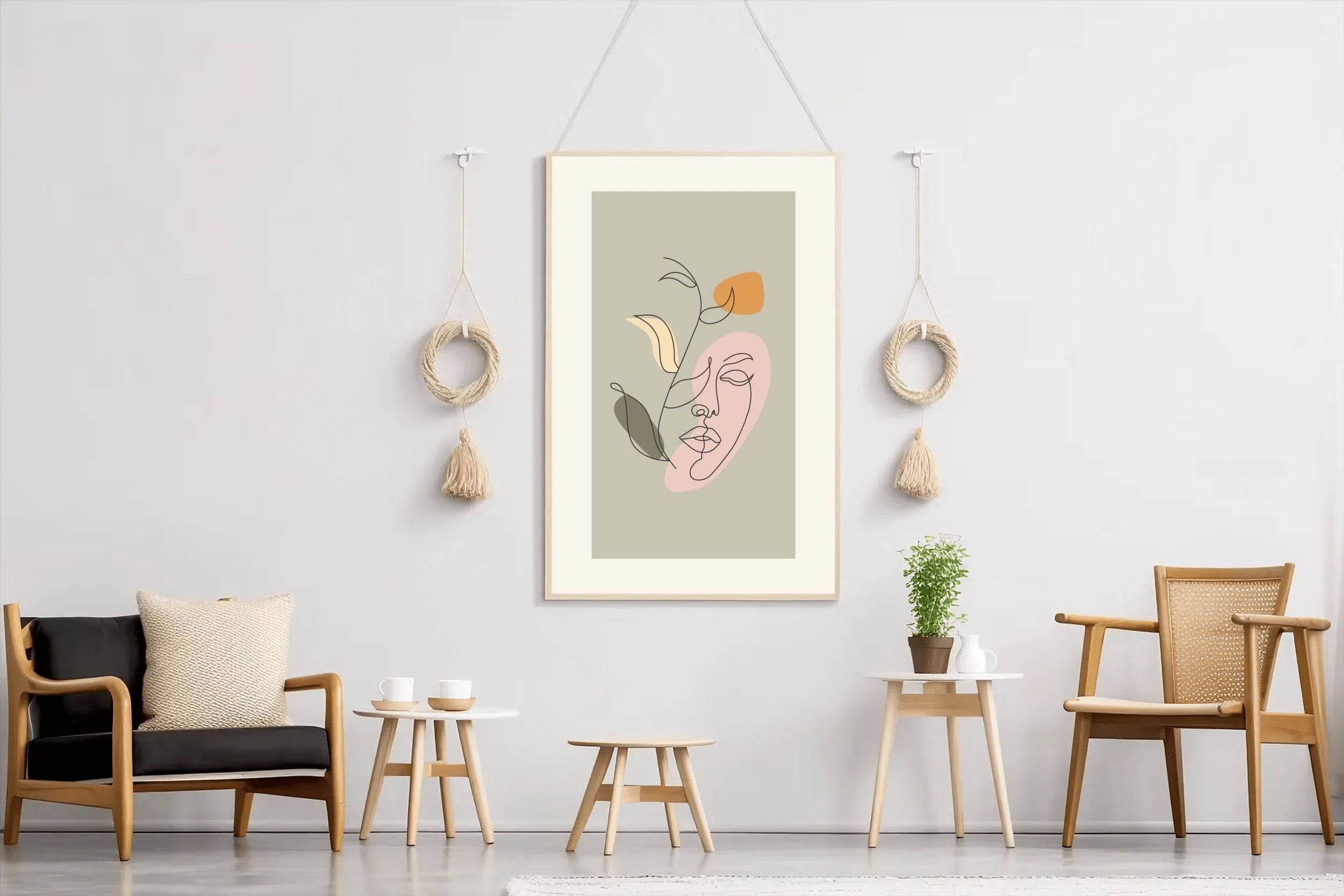 Flower Design With Face Wall Art - beink online art store