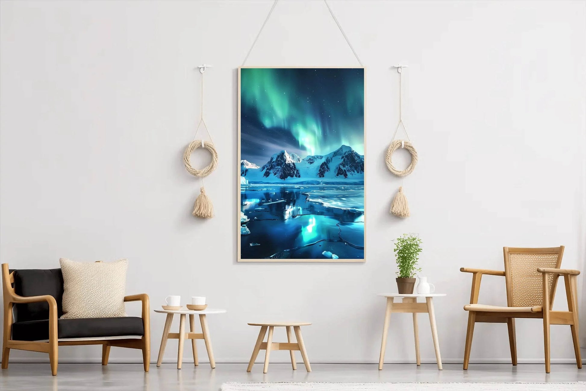 Northern Lights Over Antarctic Peaks wall Art - beink online art store