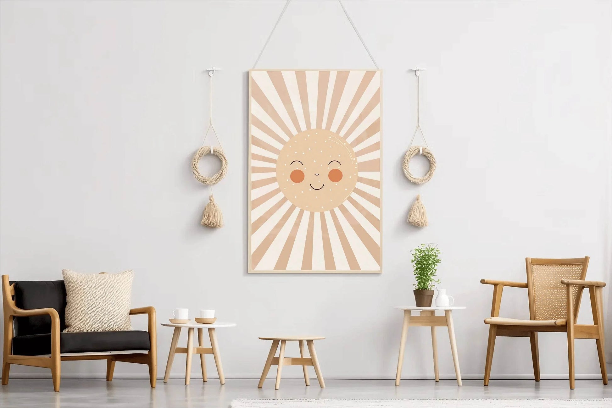 Painting of Blushed Cartoonish Sun - beink online art store