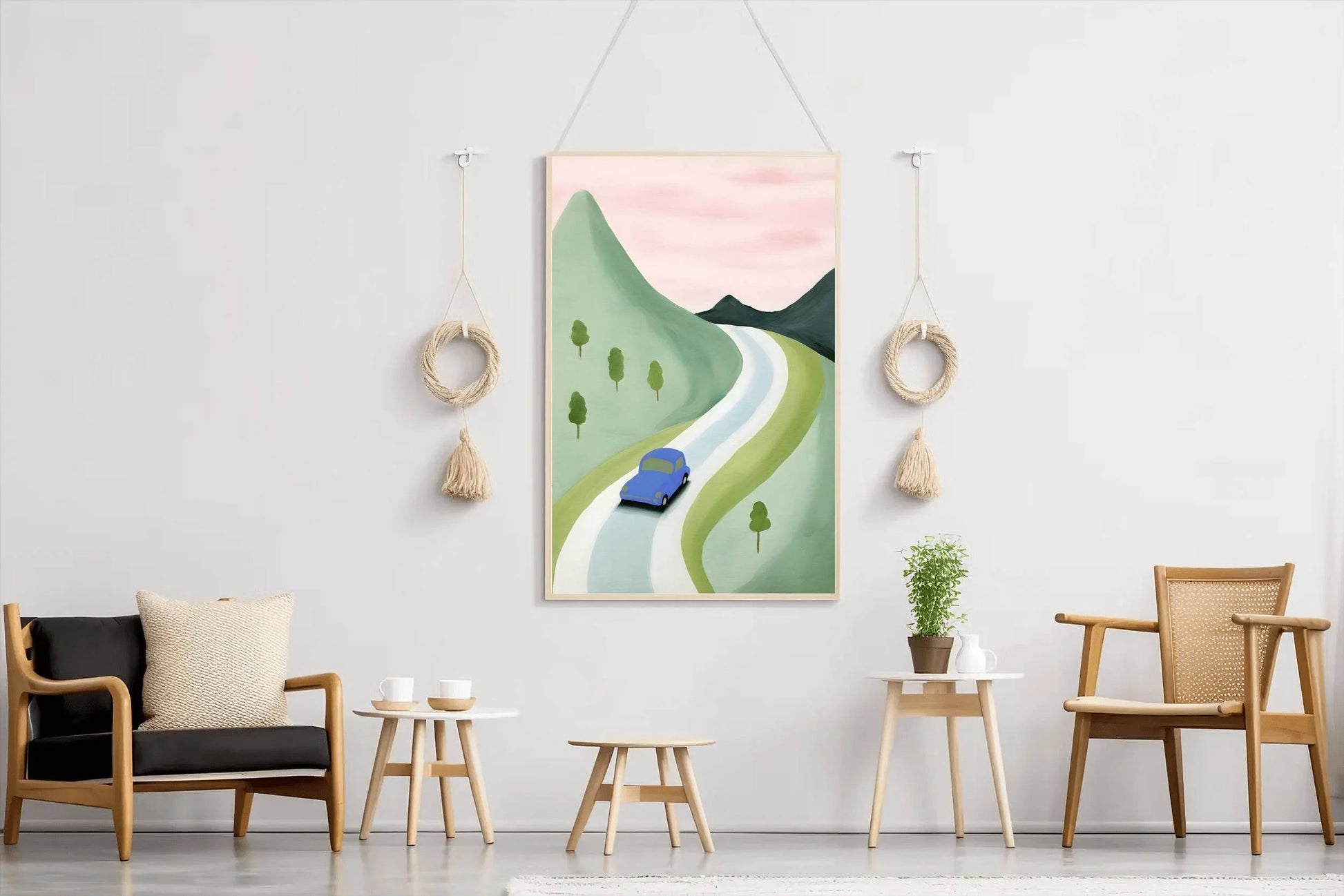 Mountain Road Trip Illustration Wall Art - beink online art store