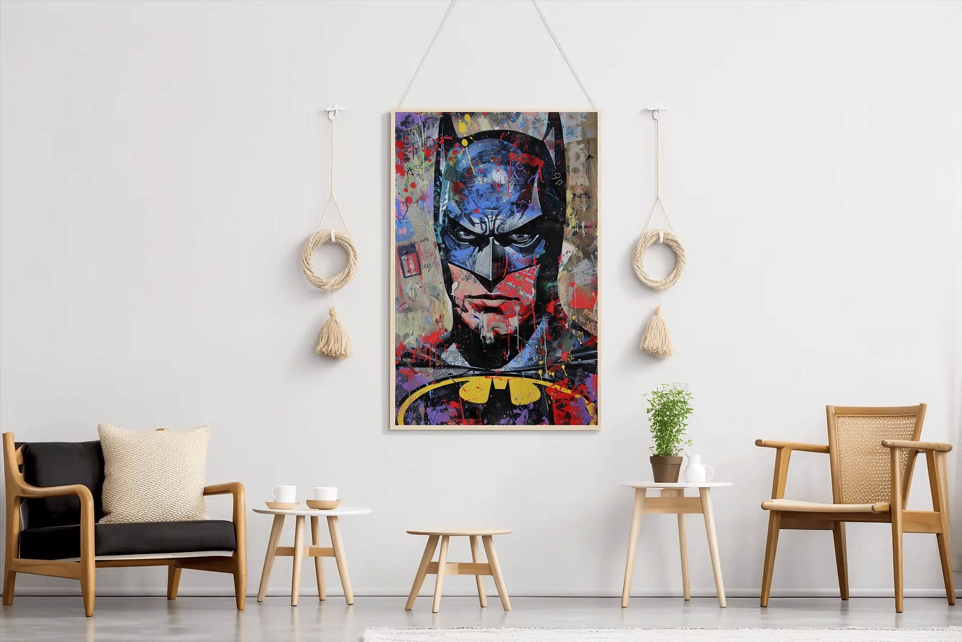 Watercolor Painting of Batman Face Wall Art - beink online art store
