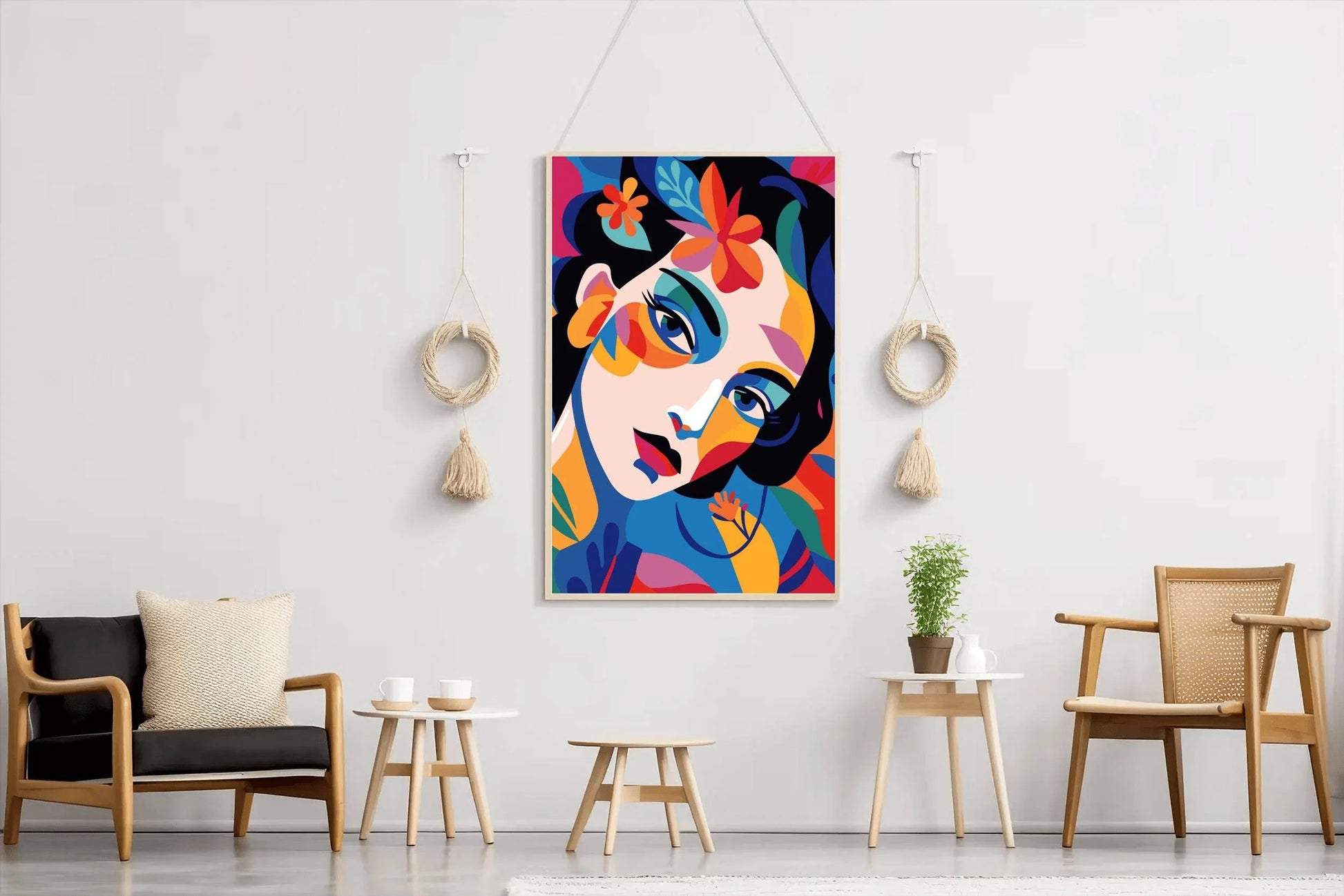 Drawing of a Beautiful Girl Wall Art - beink online art store
