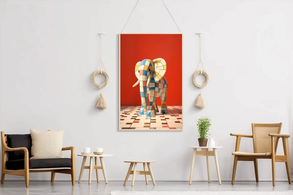 Colorful Robotic Elephant Animal Wall Art - beink online art store