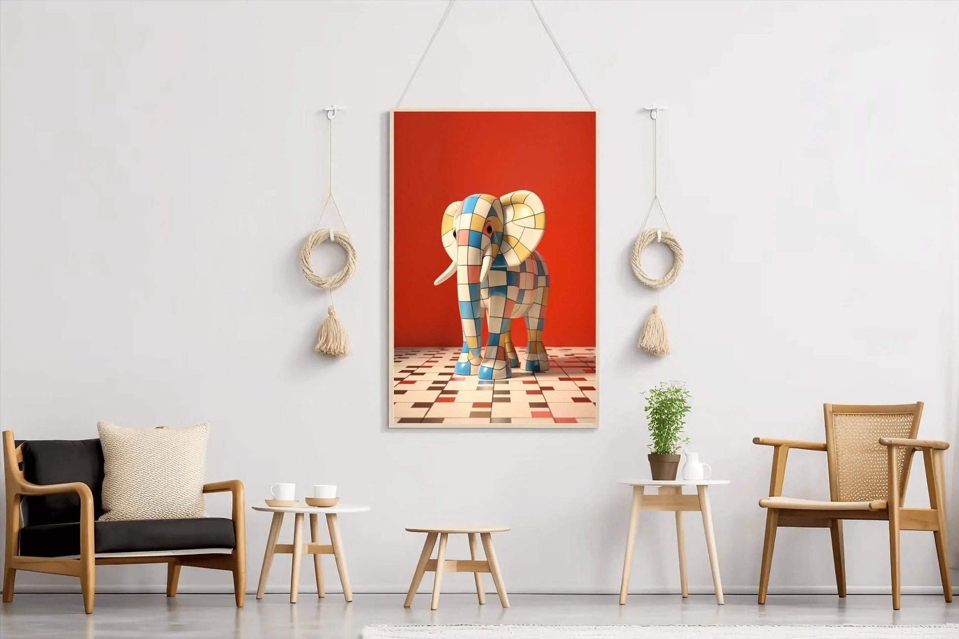 Colorful Robotic Elephant Animal Wall Art - beink online art store