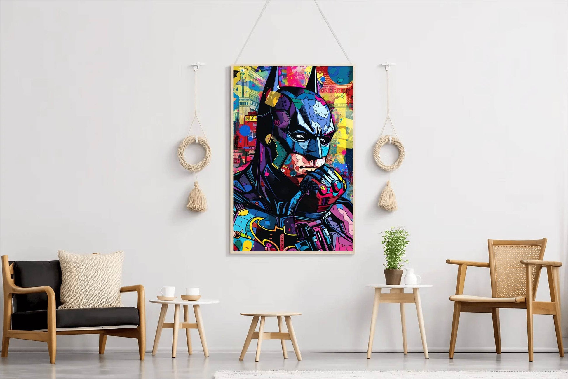 Cartoon Illustration Painting of Batman - beink online art store