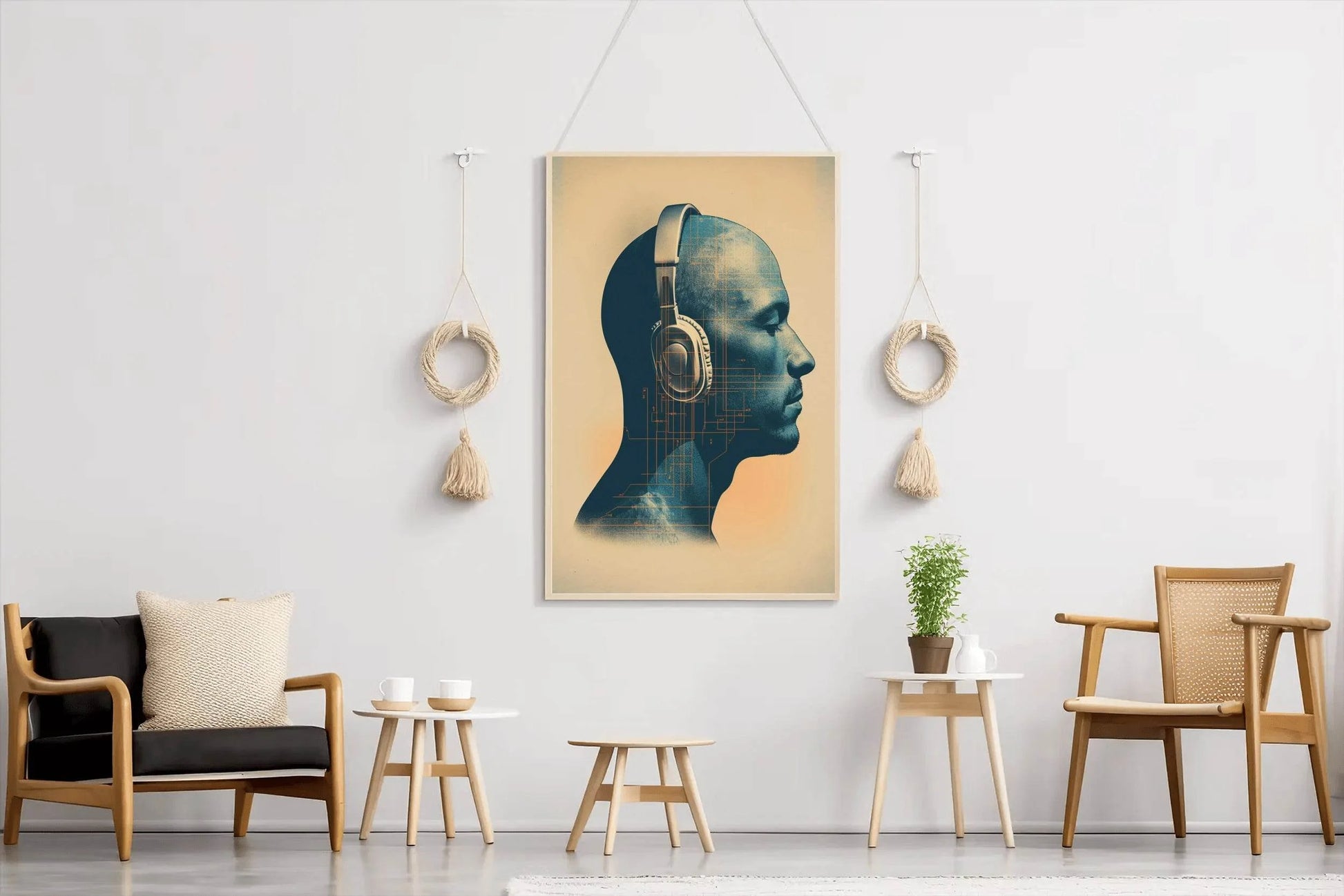 Thinking While Listening To Music Wall Art - beink online art store