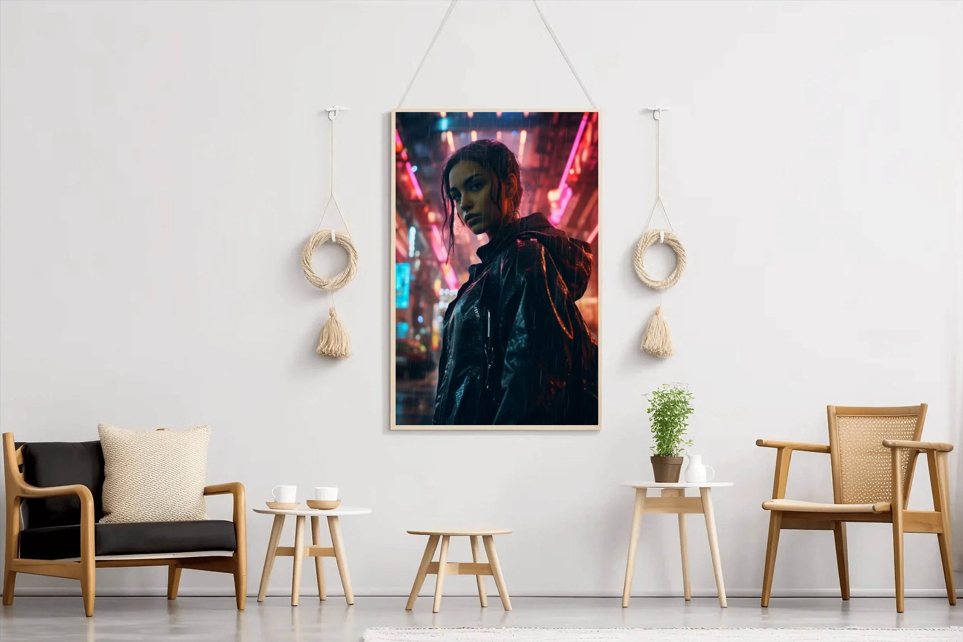 Cyberpunk Female Warrior Wall Art - beink online art store
