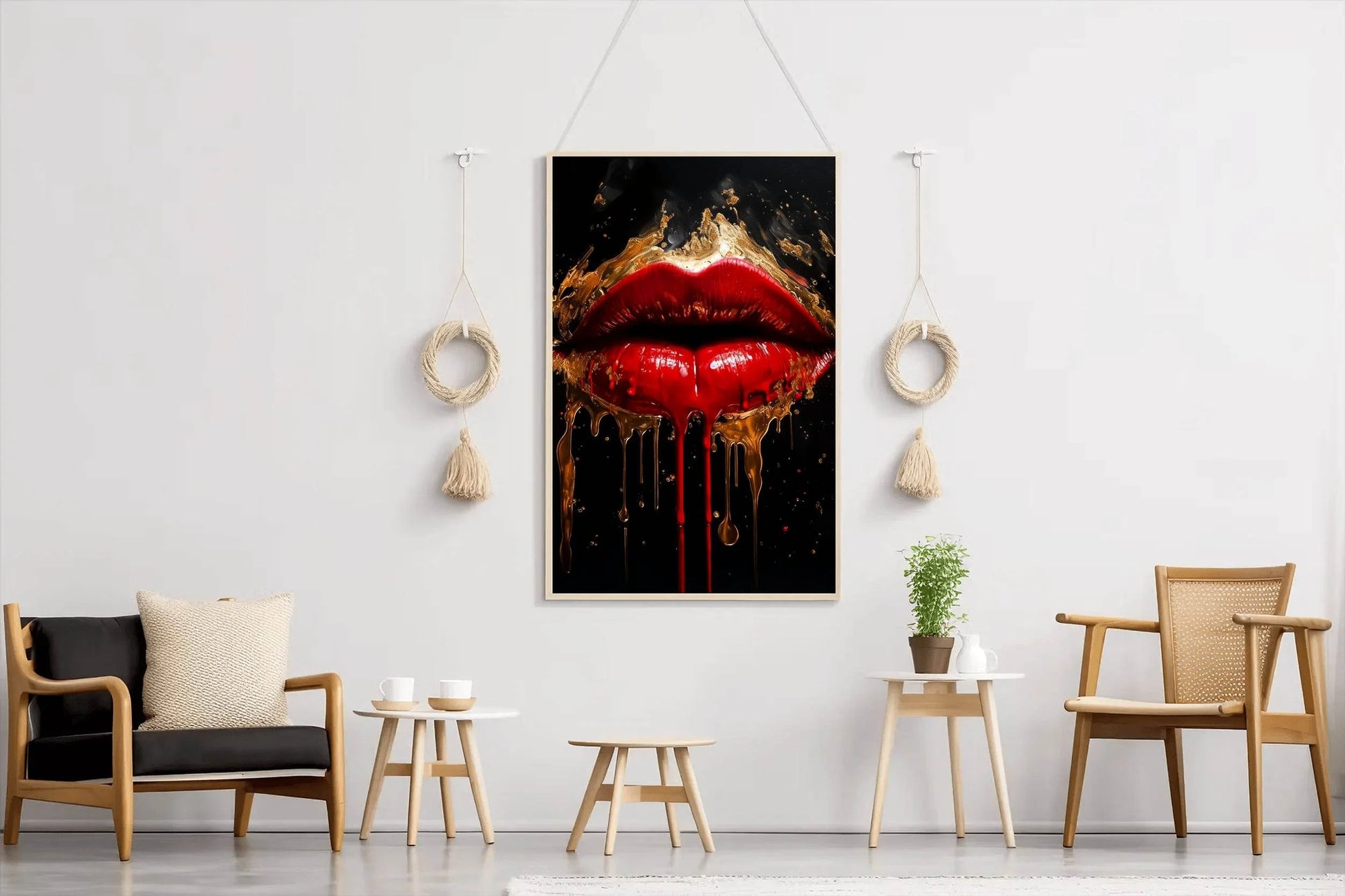 Oil Painting Of A Beautiful Woman's Lips - beink online art store