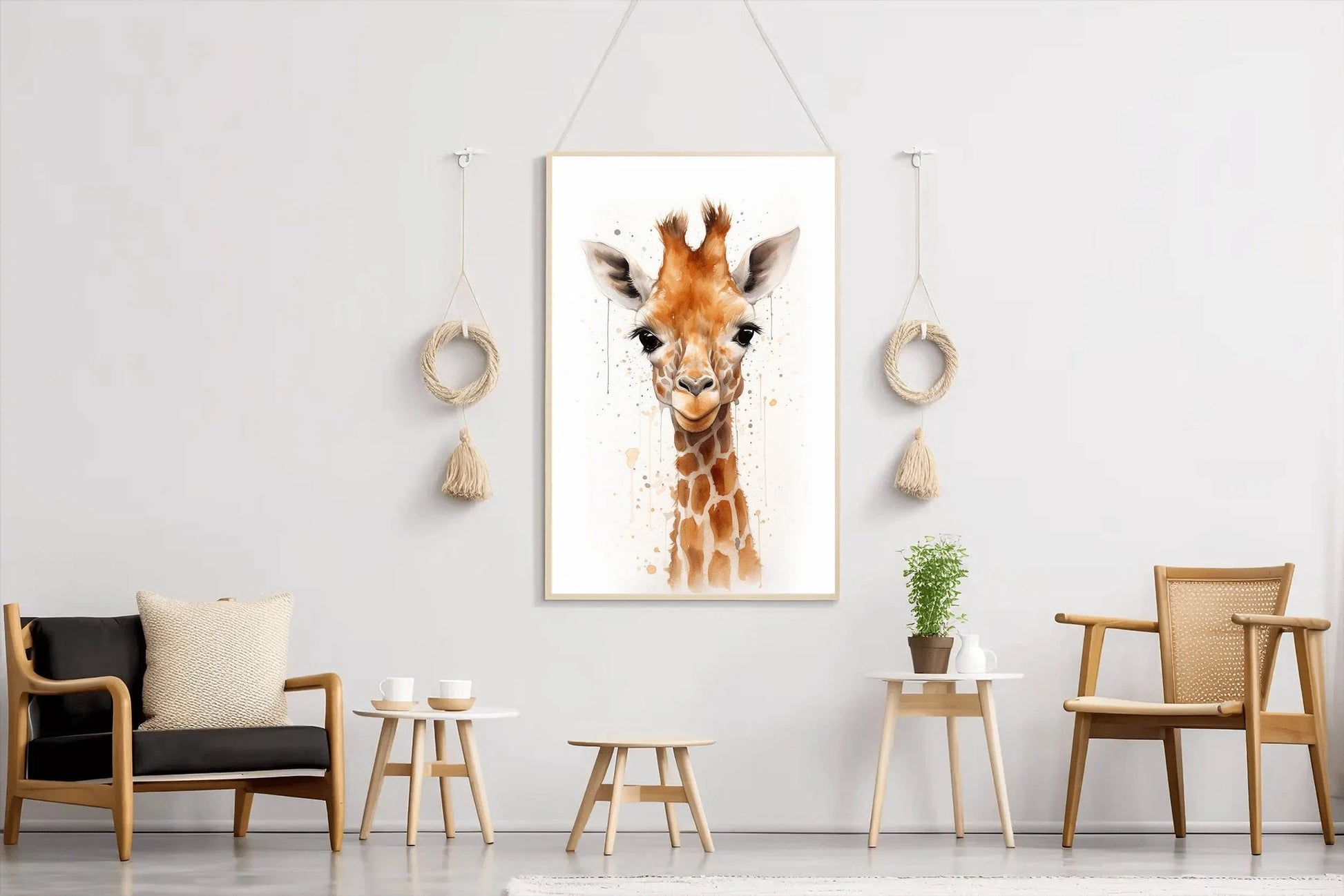 Face Painting of Giraffe Animal Wall Art - beink online art store