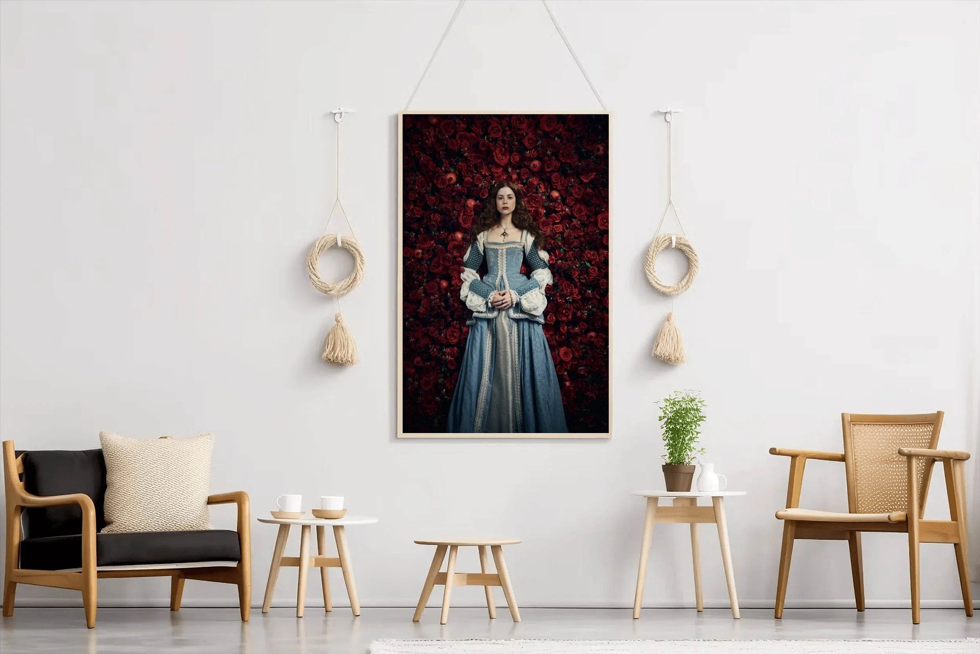 The Spanish Princess with Background Red Roses Wall Art - beink online art store