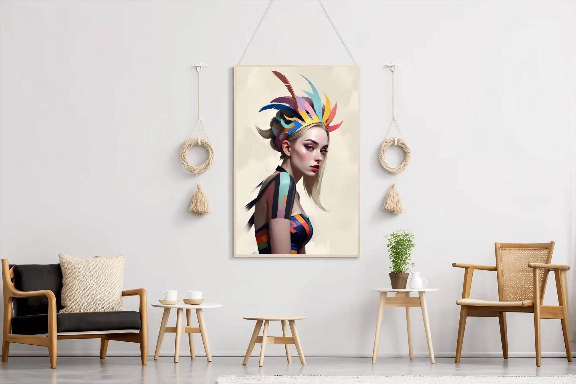 Girl with Colorful dress Wall Art - beink online art store