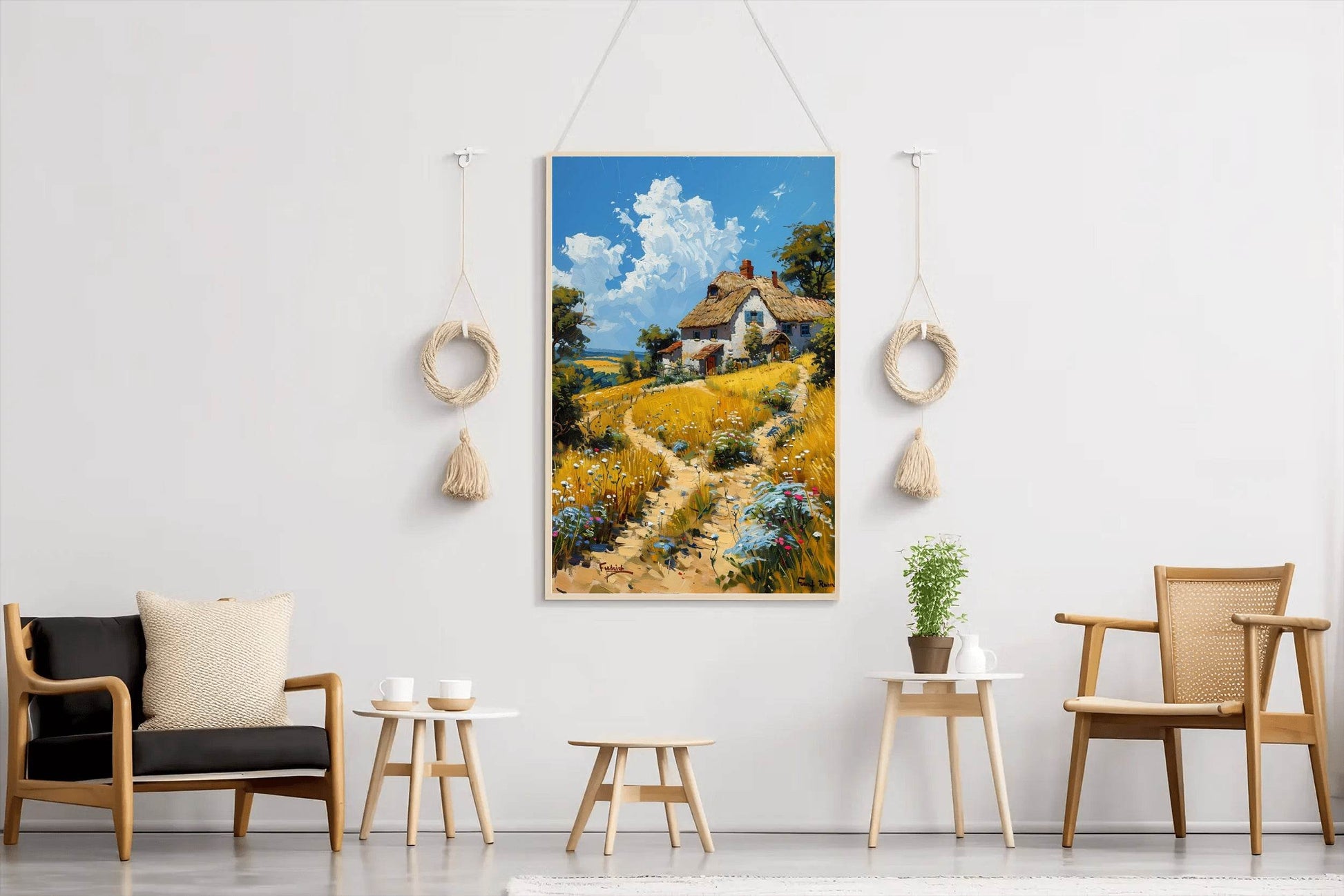 Painting Dirt Road In The Field Wall Art - beink online art store