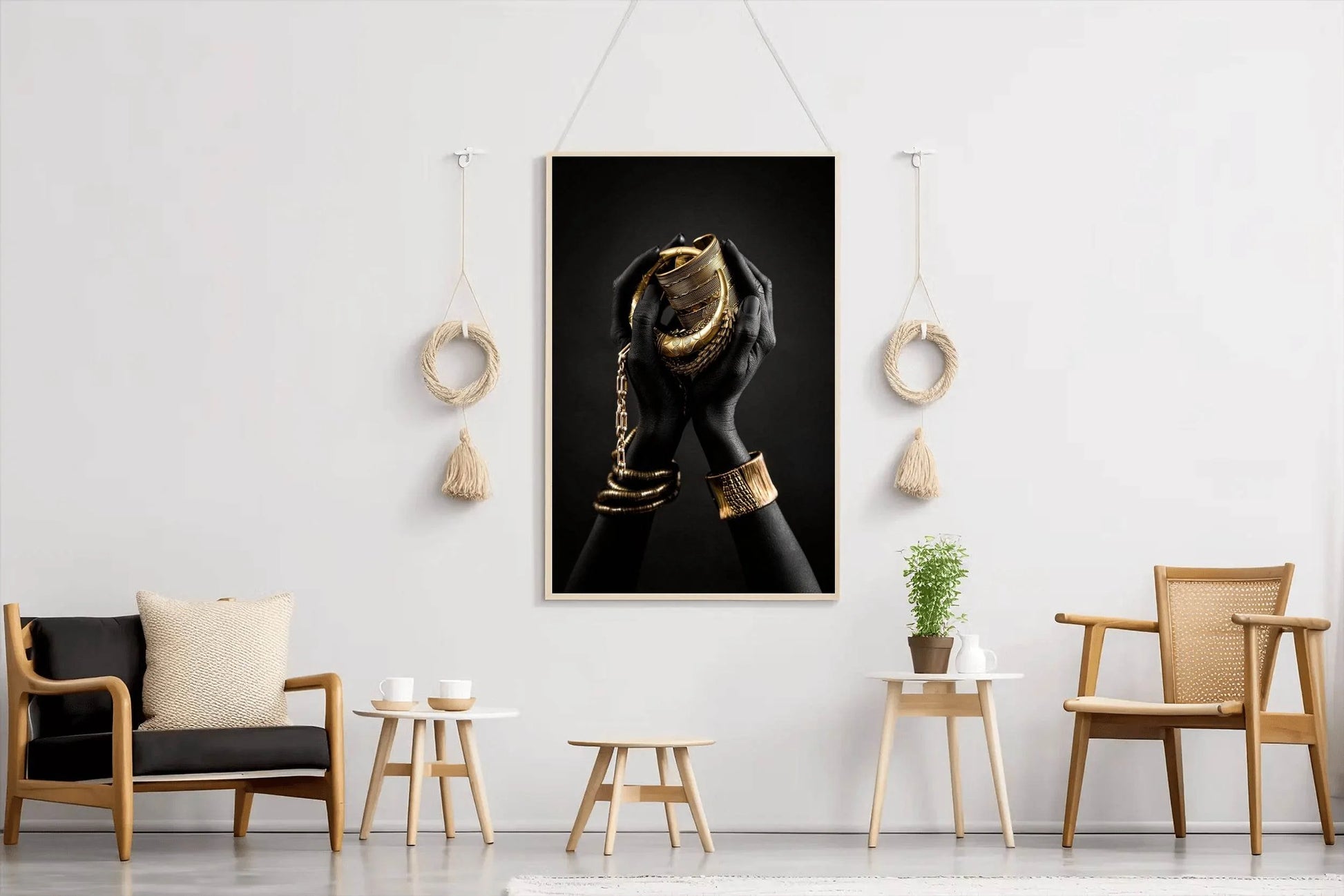 Black Hands Full of Gold Wall Art - beink online art store