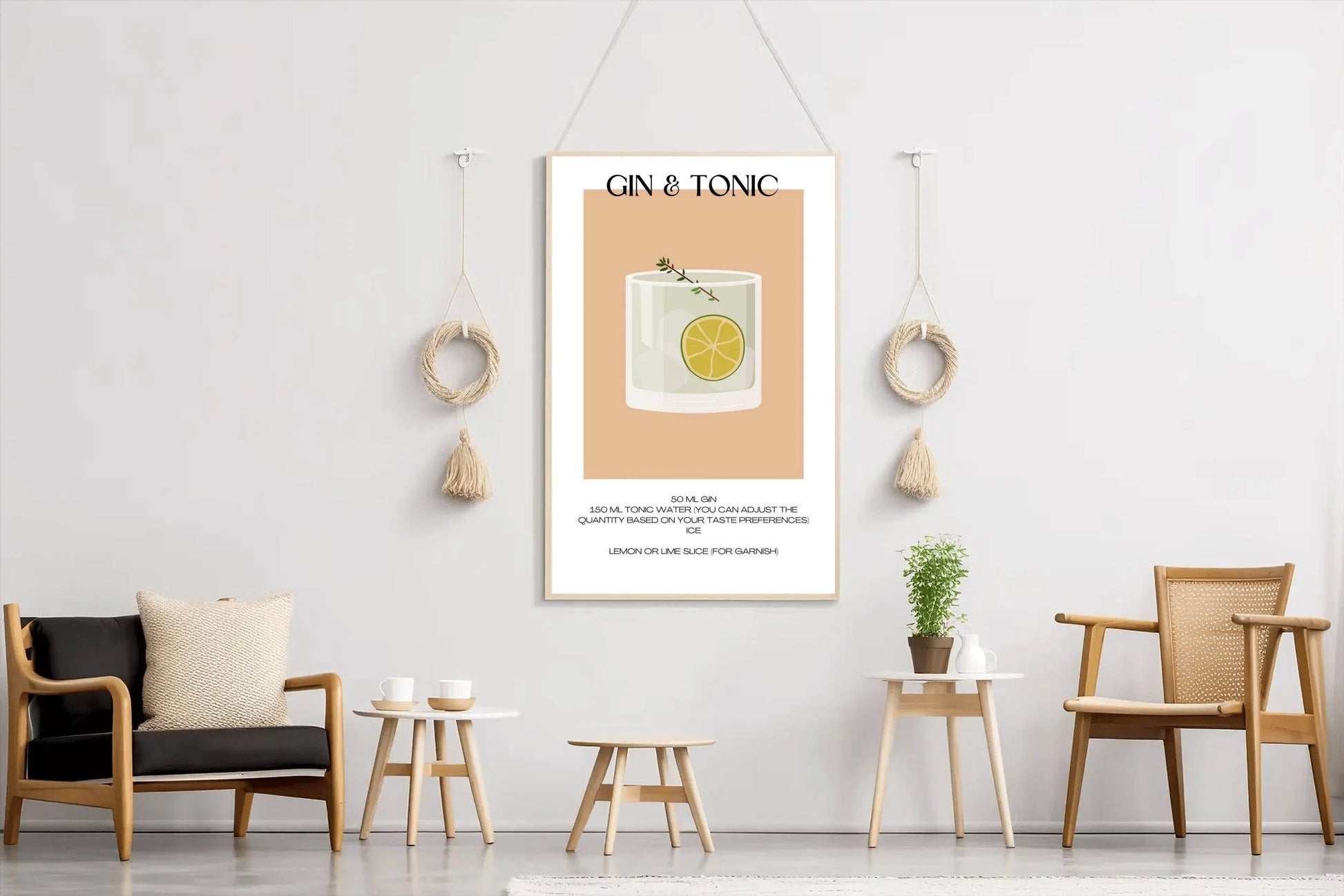 Gin And Tonic Cocktail With Lime Wall Art - beink online art store