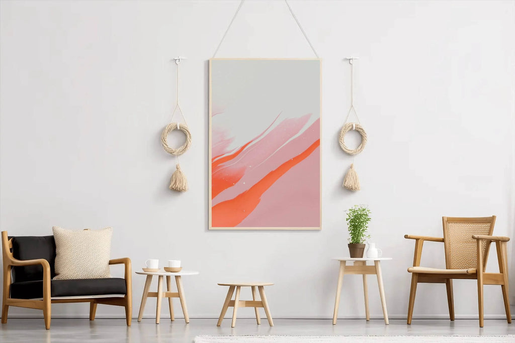 Orange and Pink Background Abstract Wall Art - beink online art store