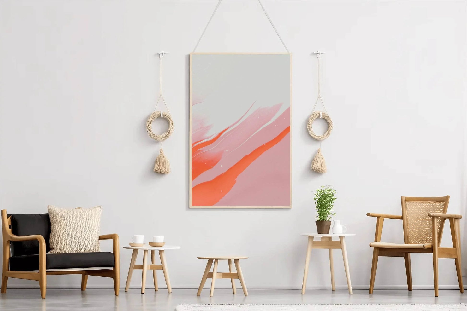Orange and Pink Background Abstract Wall Art - beink online art store