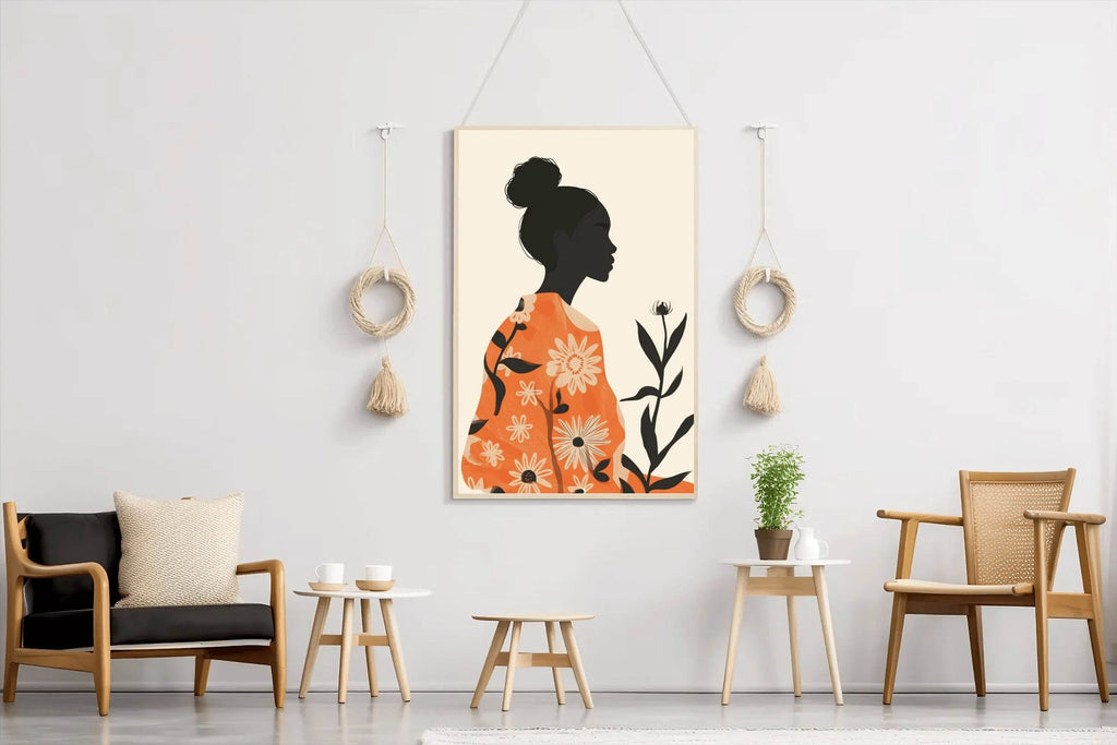Branch of A Plant in The Hand of A Black Woman Wall Art - beink online art store