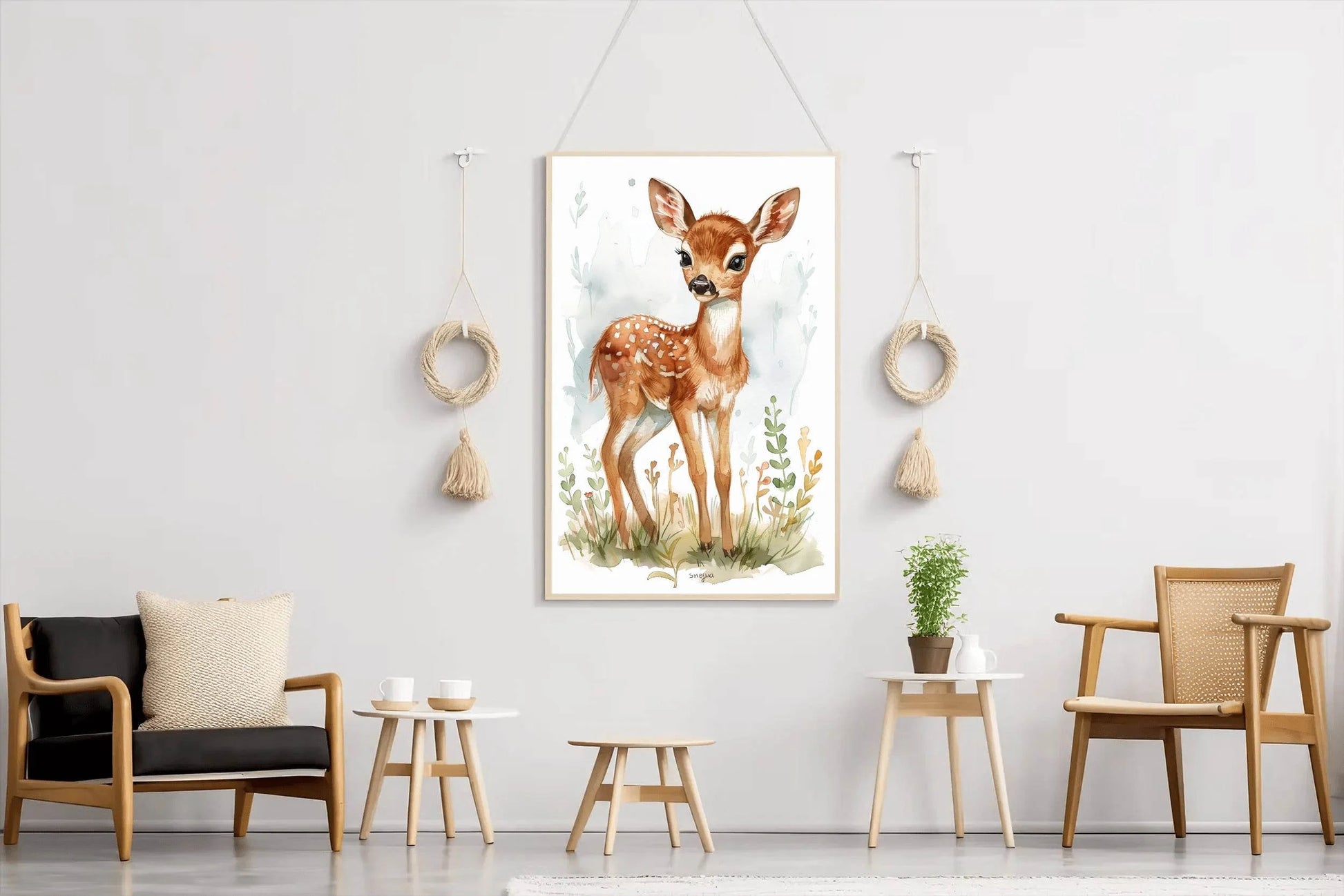 Painting of Watercolor Deer - beink online art store