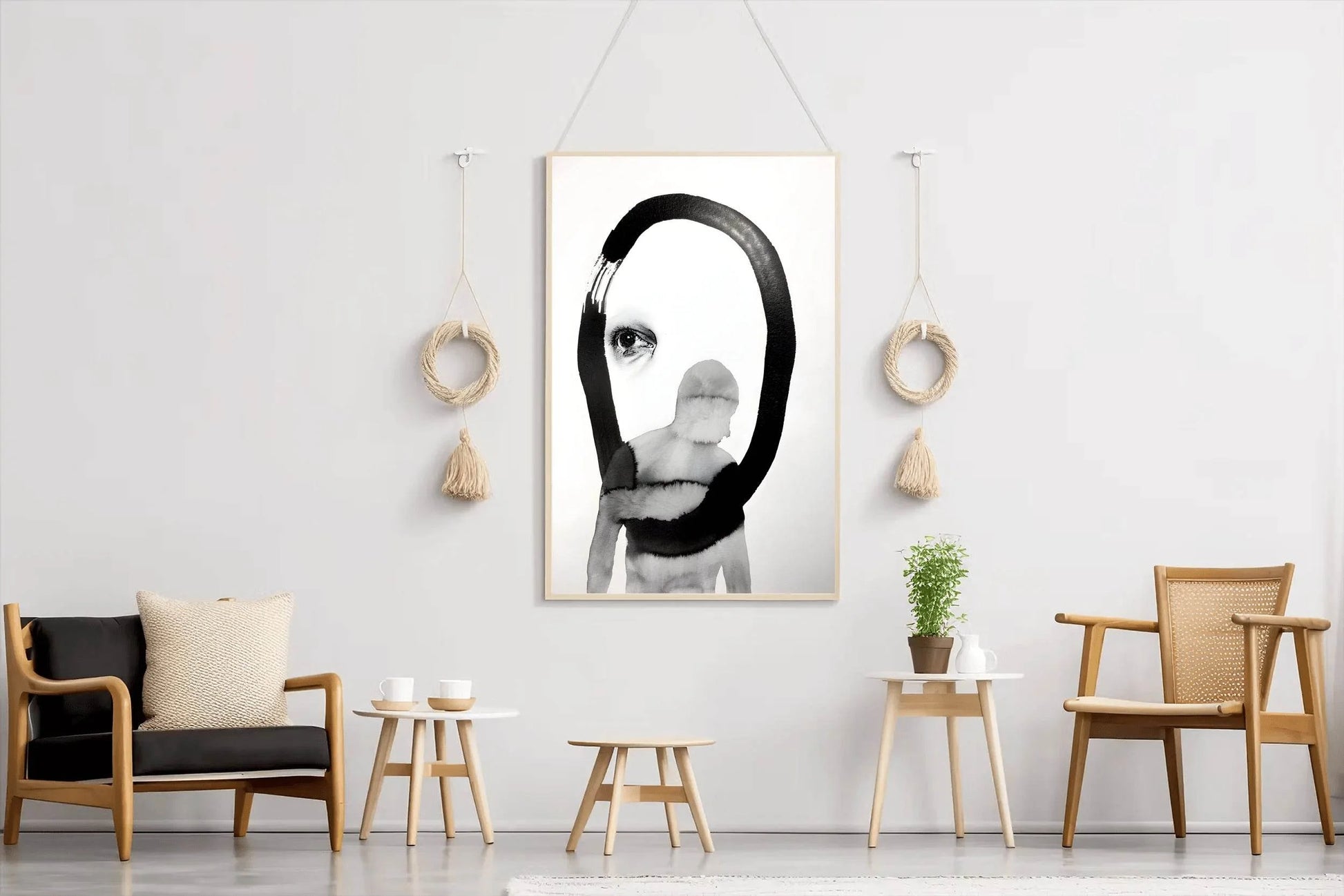 Ink and Watercolor Partial Figure Wall Art - beink online art store