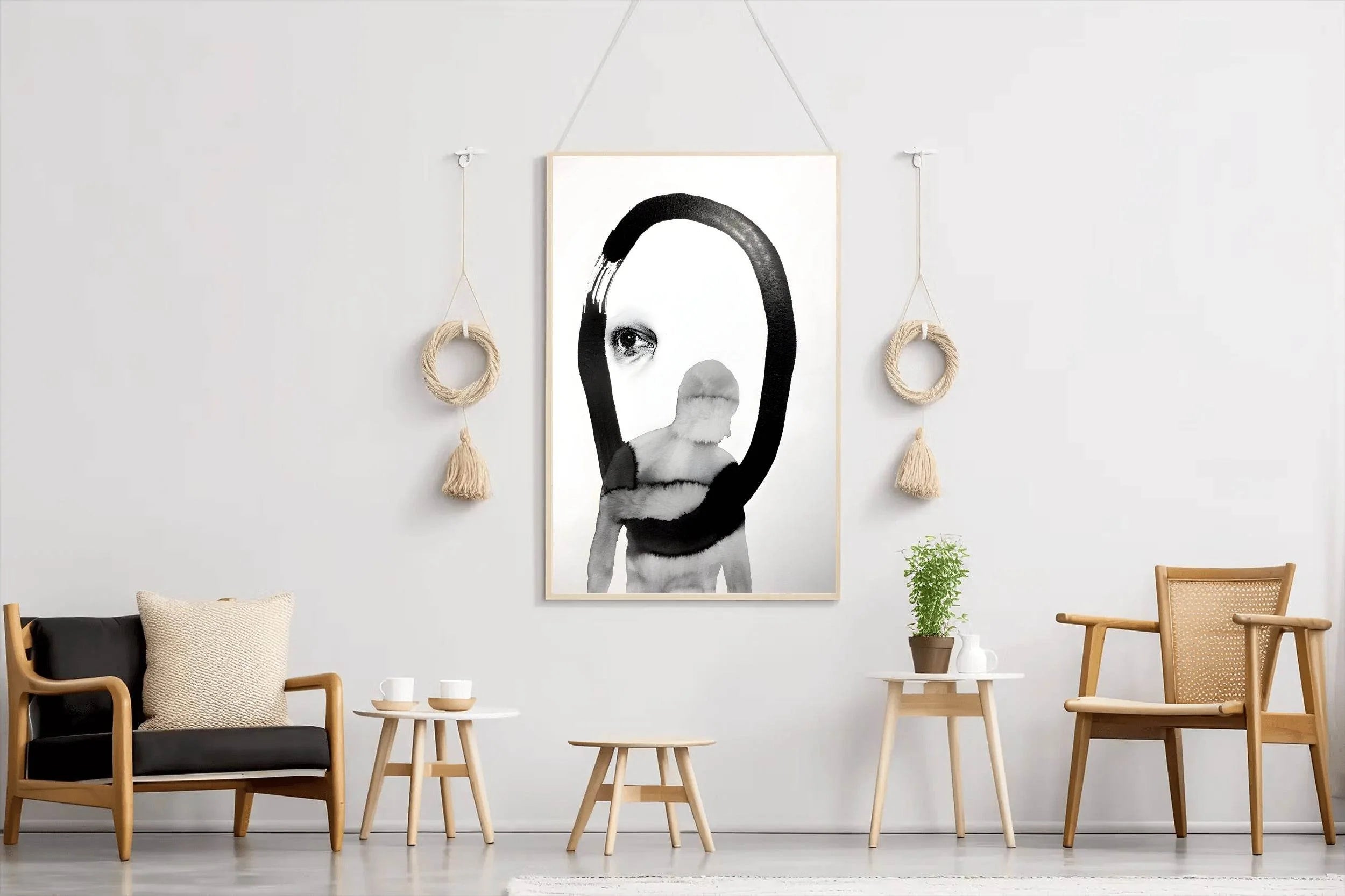 Ink and Watercolor Partial Figure Wall Art - beink online art store