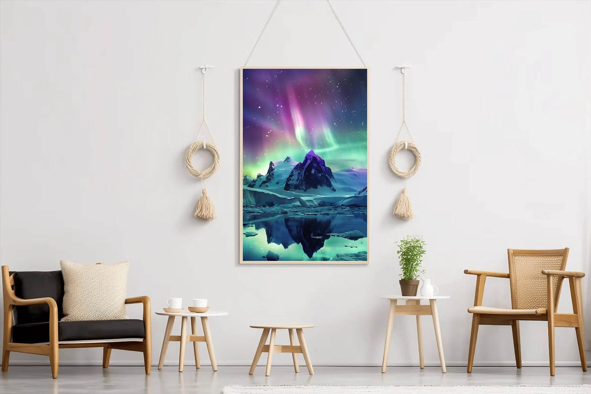 Polar Lights Over Antarctic Peak Wall Art - beink online art store