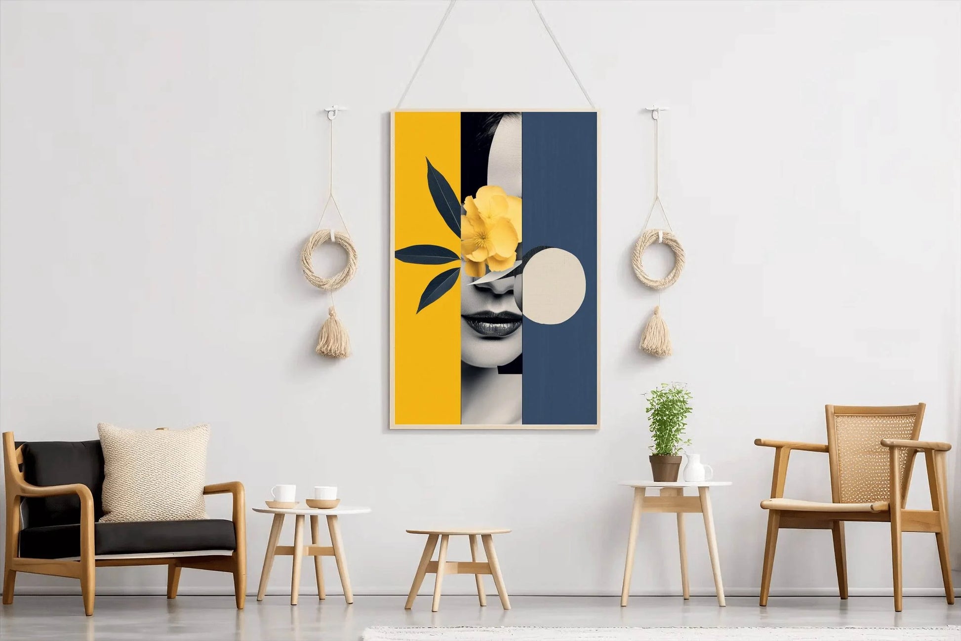 Modern Lady With Flower Abstract Wall Art - beink online art store