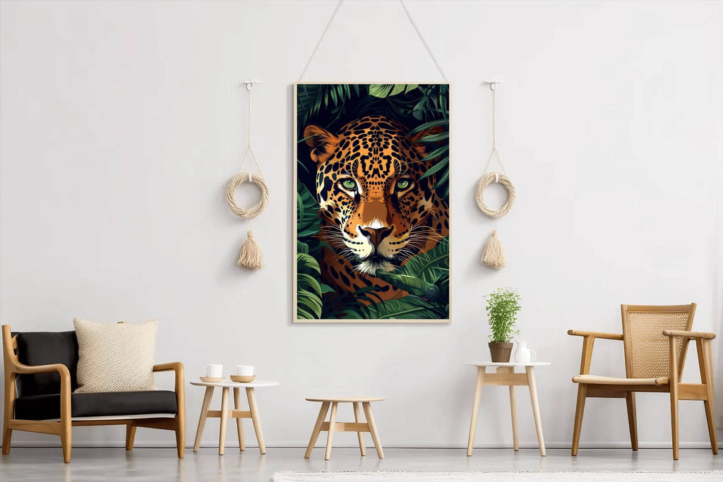 Painting of Tiger Hiding in Bushes - beink online art store