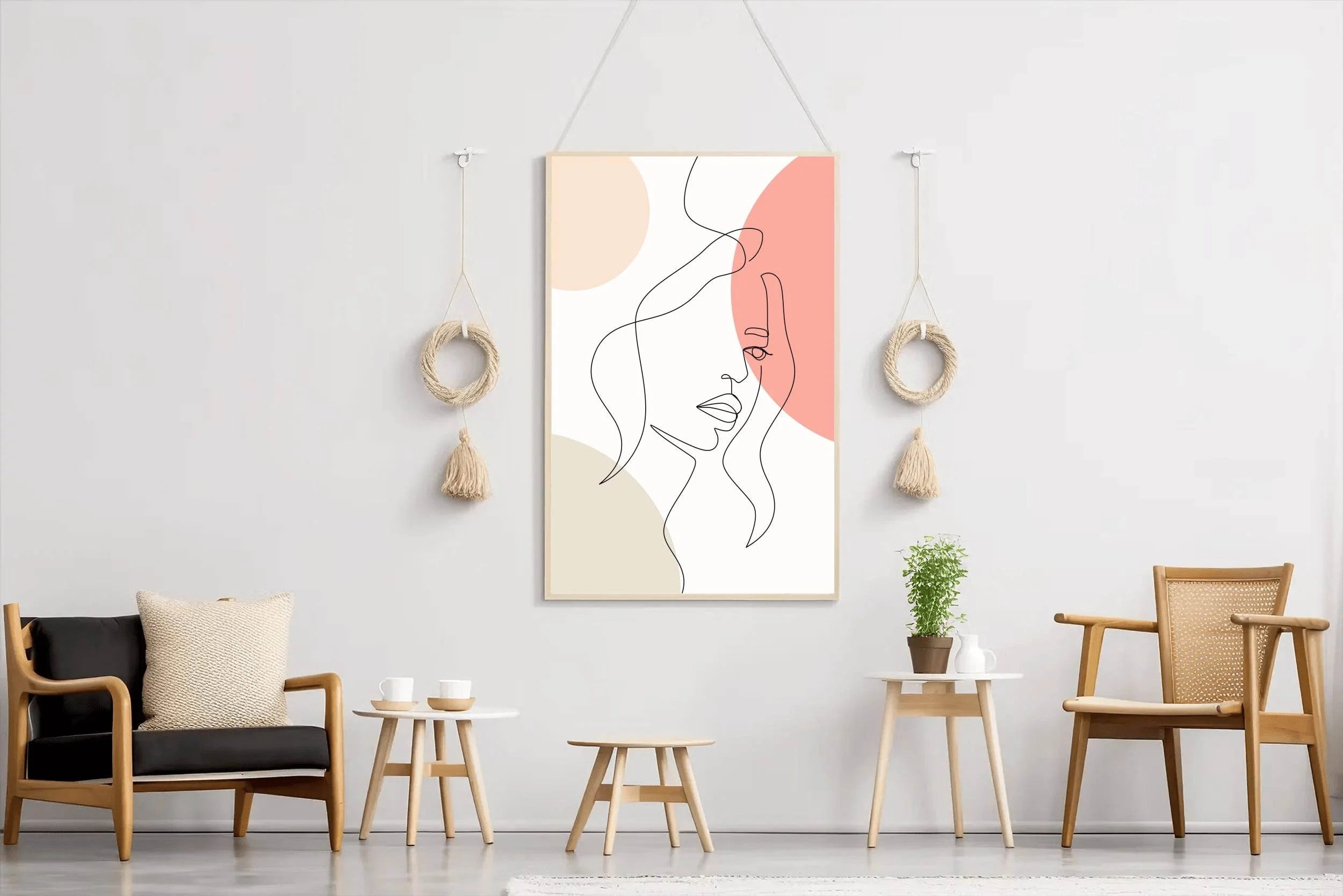 Designing a Woman Face In a One-Line Style - beink online art store