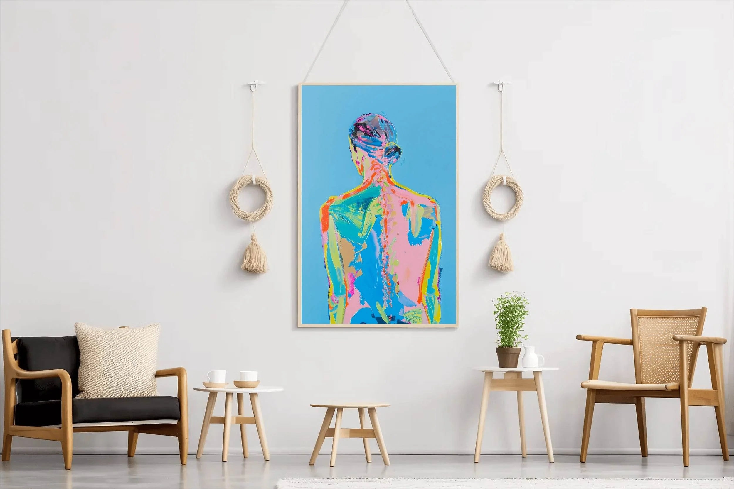 Colorful Watercolor Painting of a Woman Wall Art - beink online art store