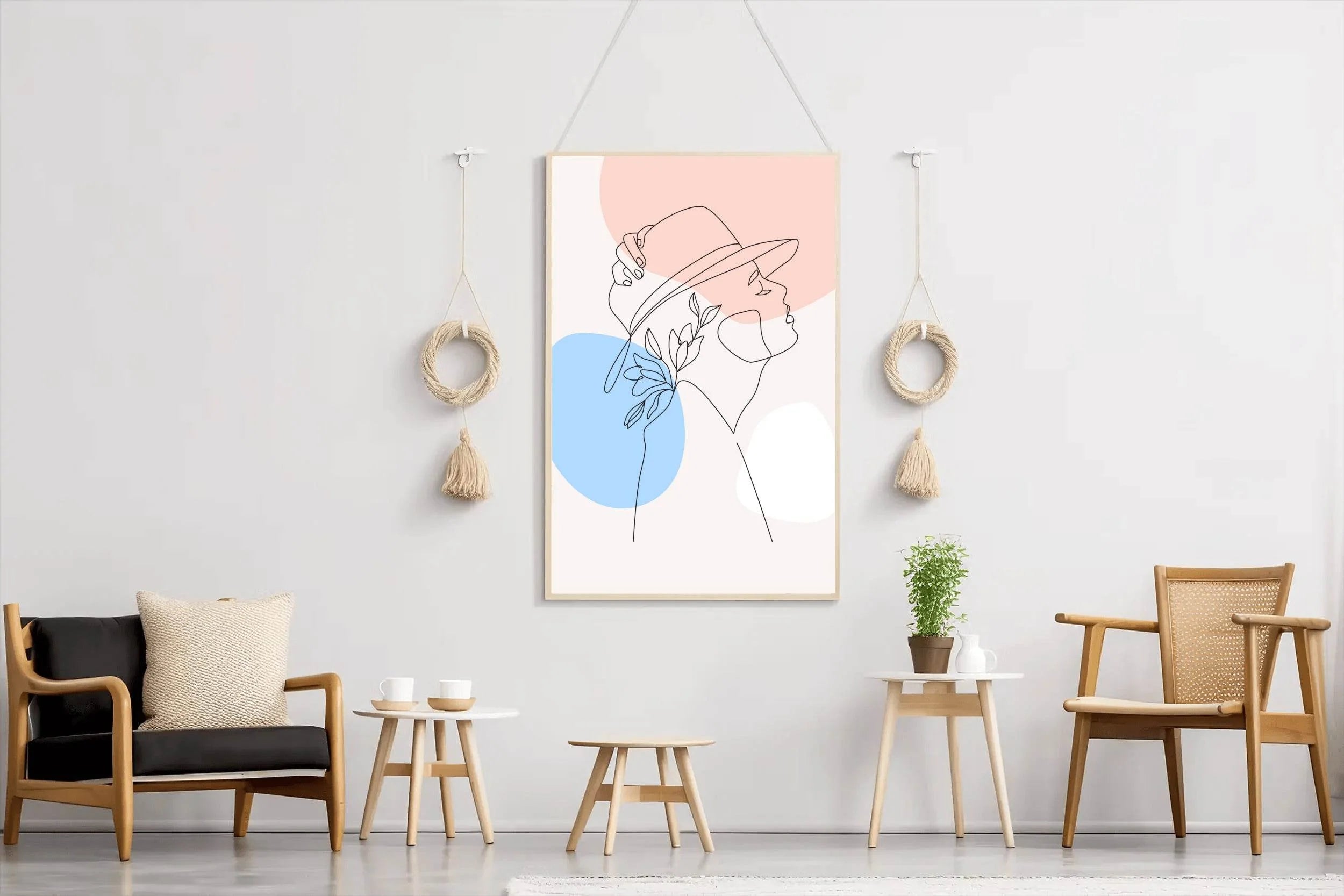 Woman With Olive Leaves Wall Art - beink online art store