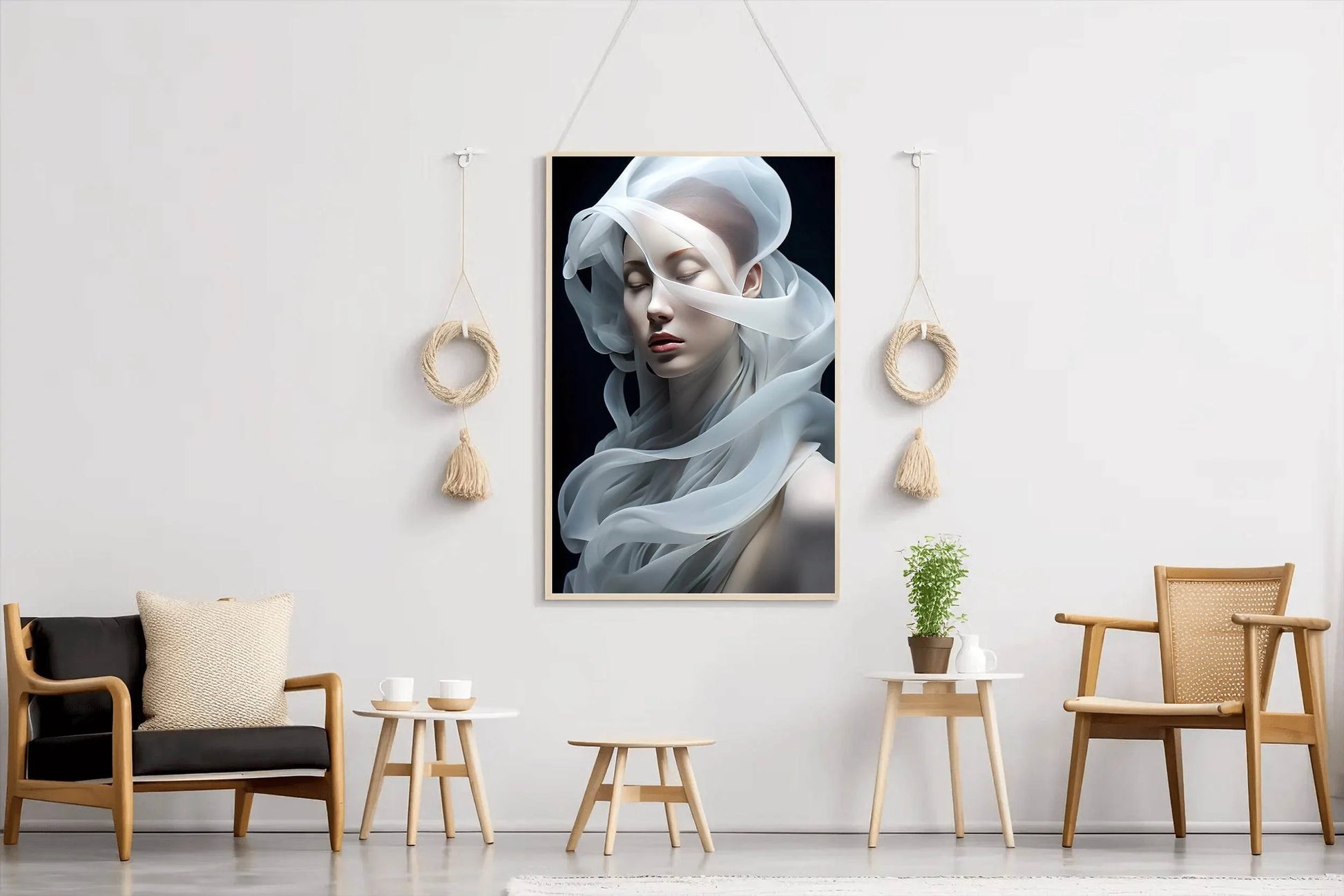 A Silk Scarf On The Head Of A Beautiful Woman - beink online art store