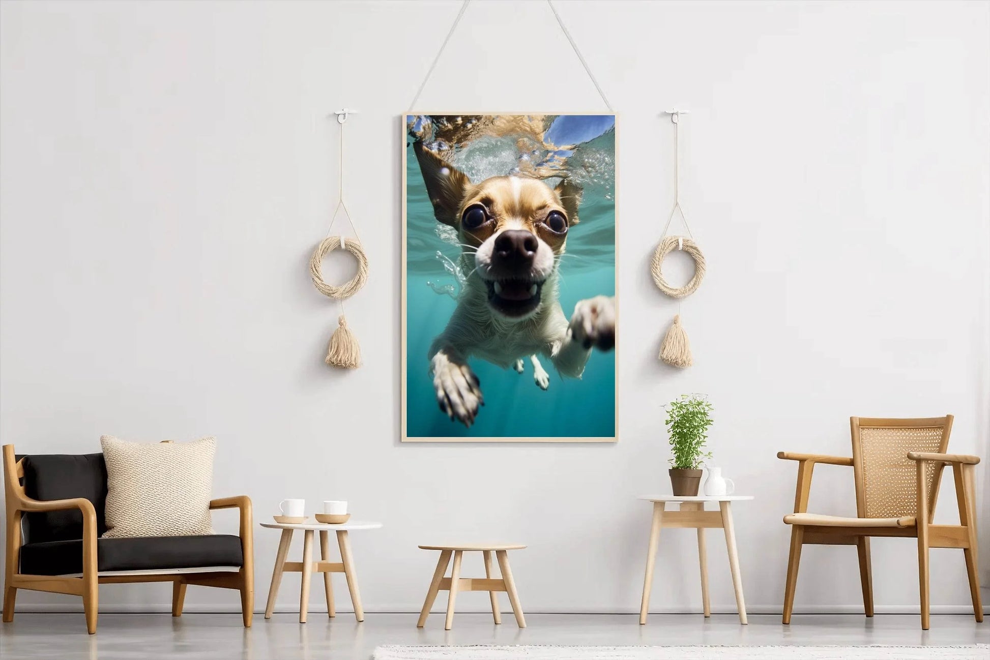 Underwater Chihuahua Dog Wall Art - beink online art store