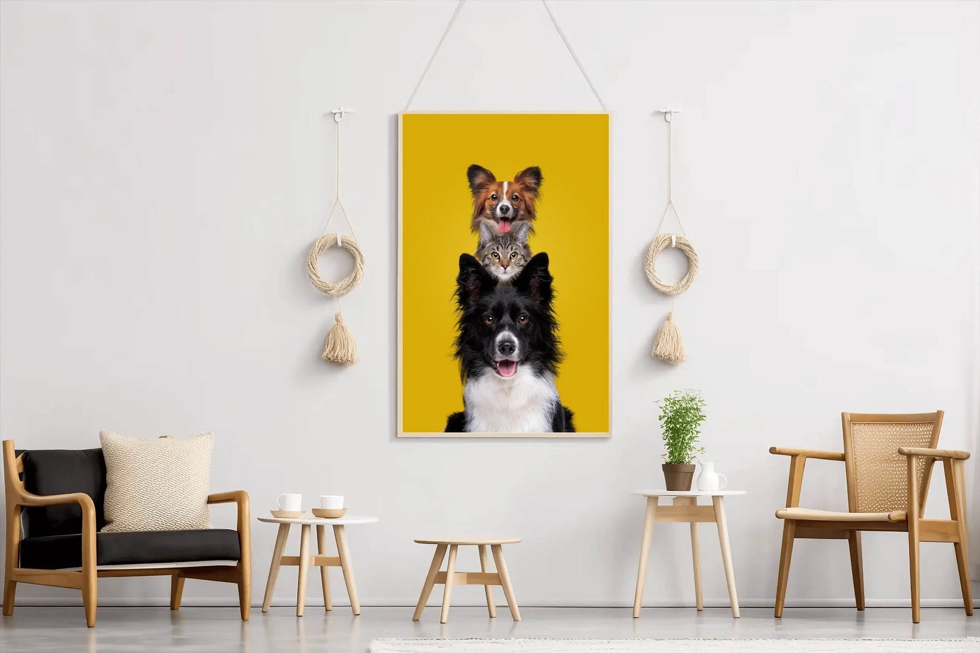 Cute Cat and Dogs Animal Wall Art - beink online art store