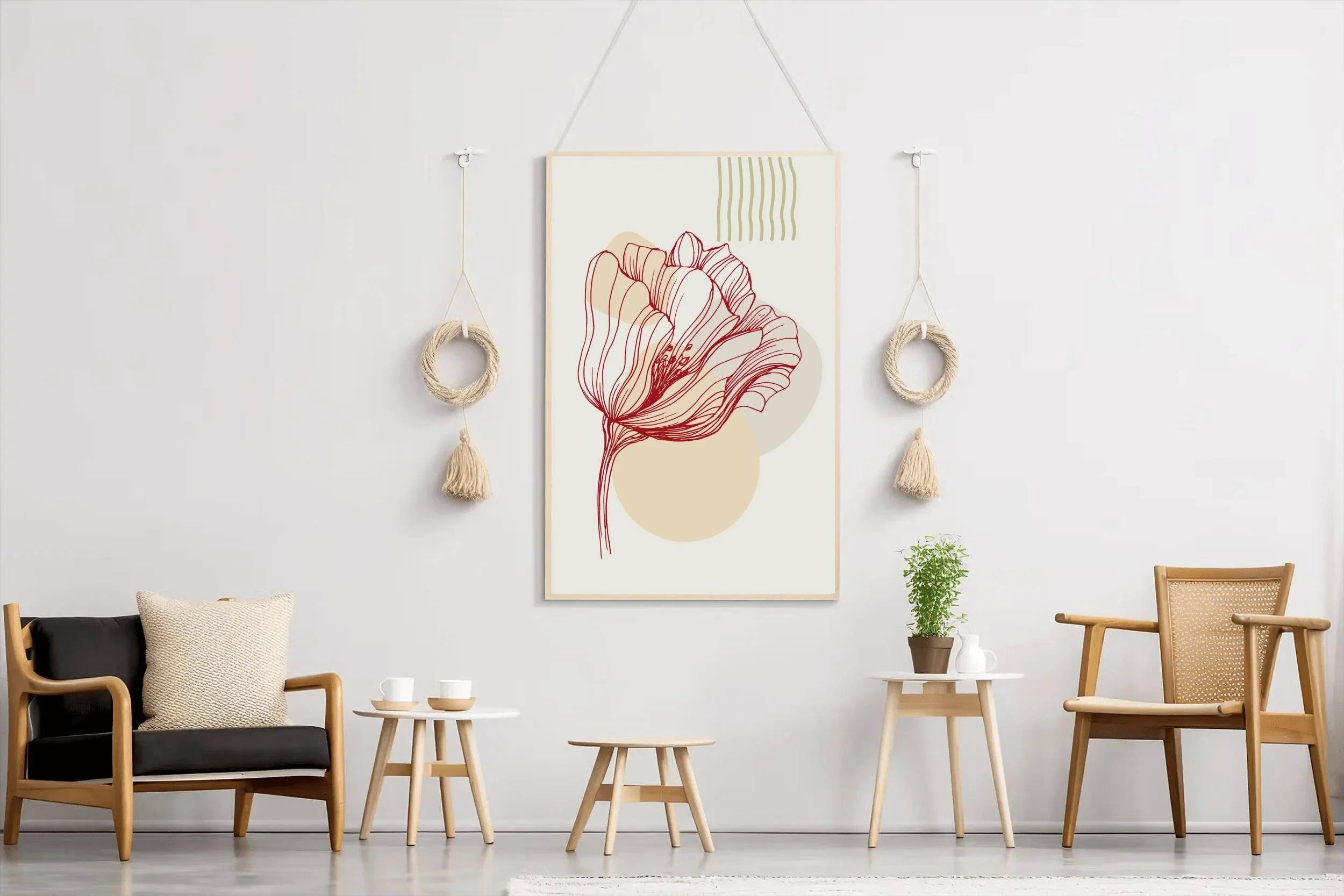 Minimal Design Of Big Rose Wall Art - beink online art store