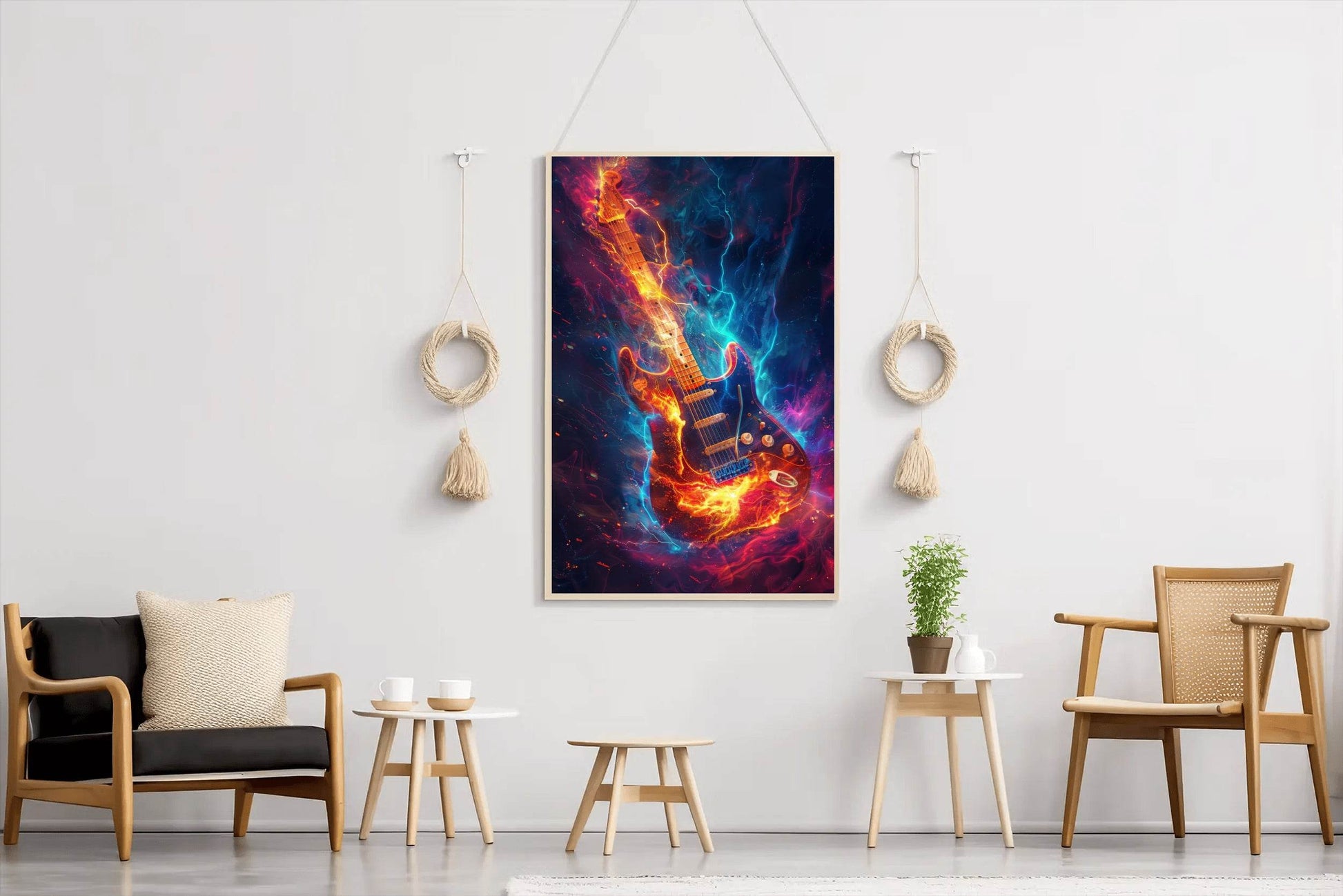 Water And Fire Electronic Guitar Wall Art - beink online art store