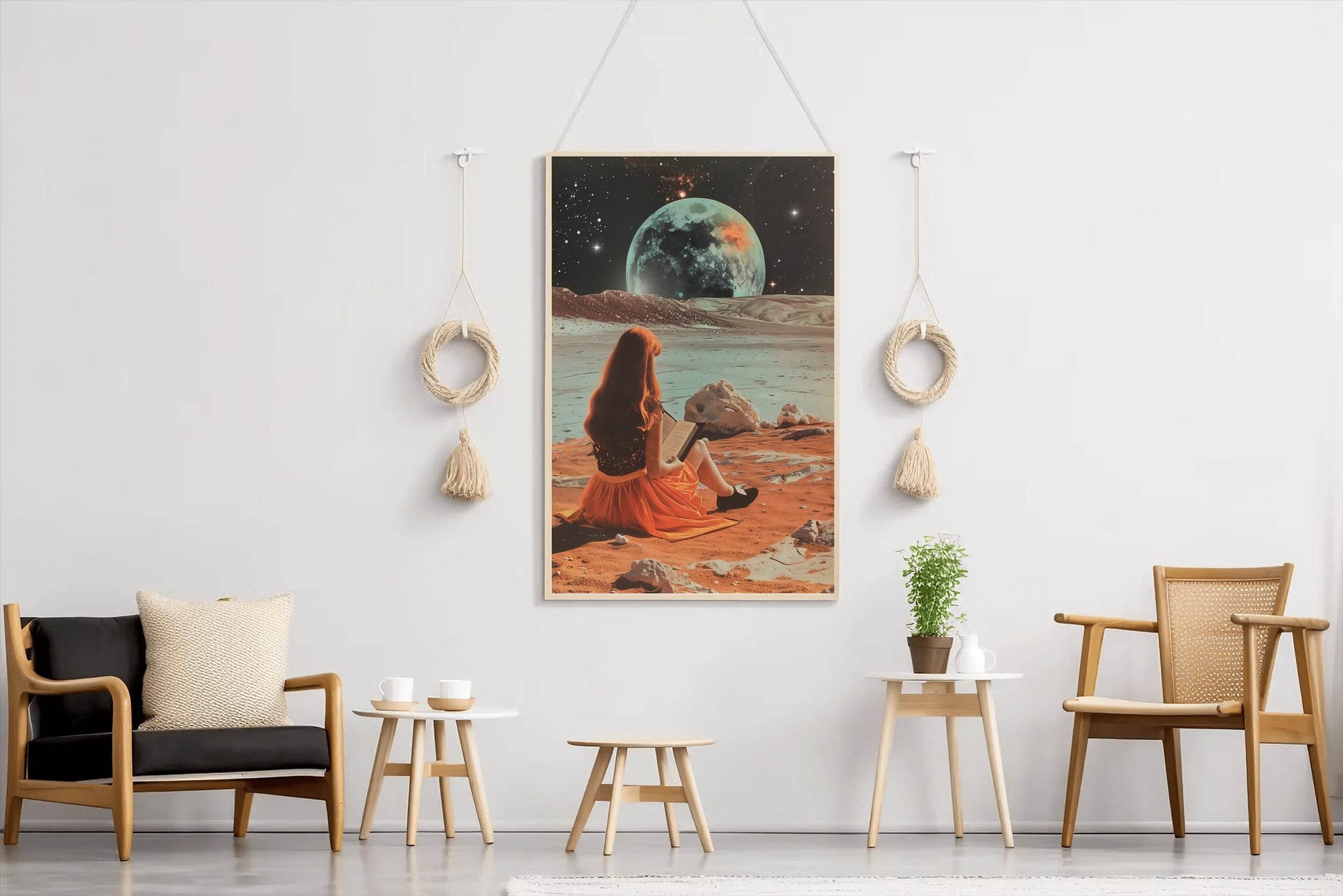 Woman Sitting in Front Of Our Globe Wall Art - beink online art store