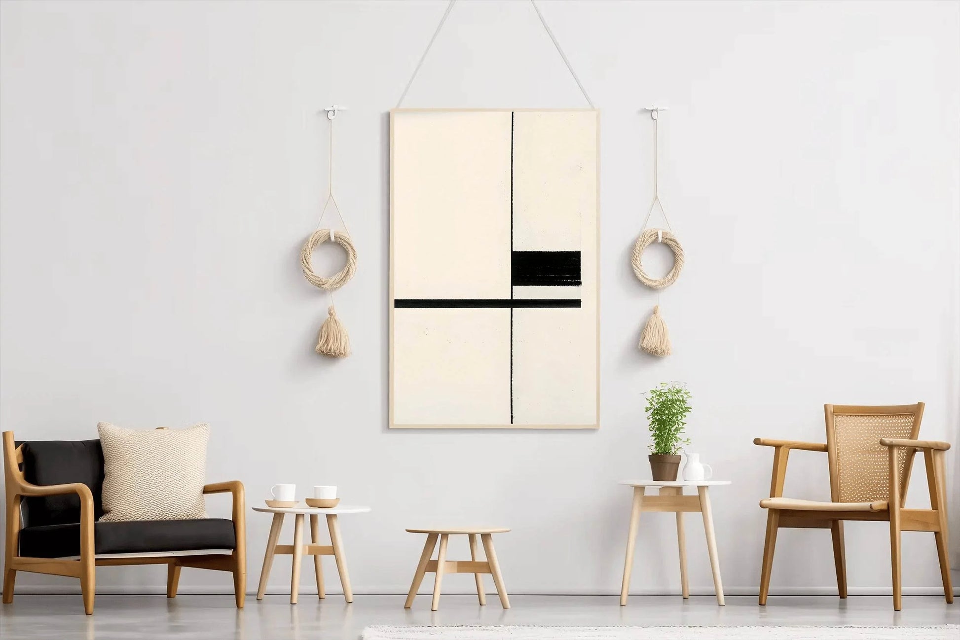 Black Mondrian Composition Wall Art - beink online art store