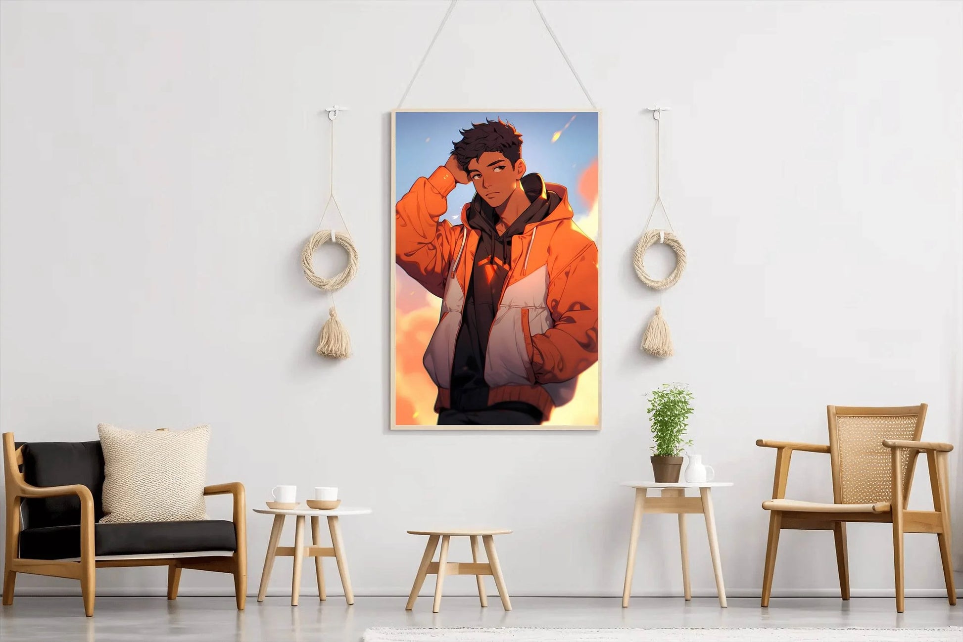 Anime Style Man portrait Wall Art - beink online art store