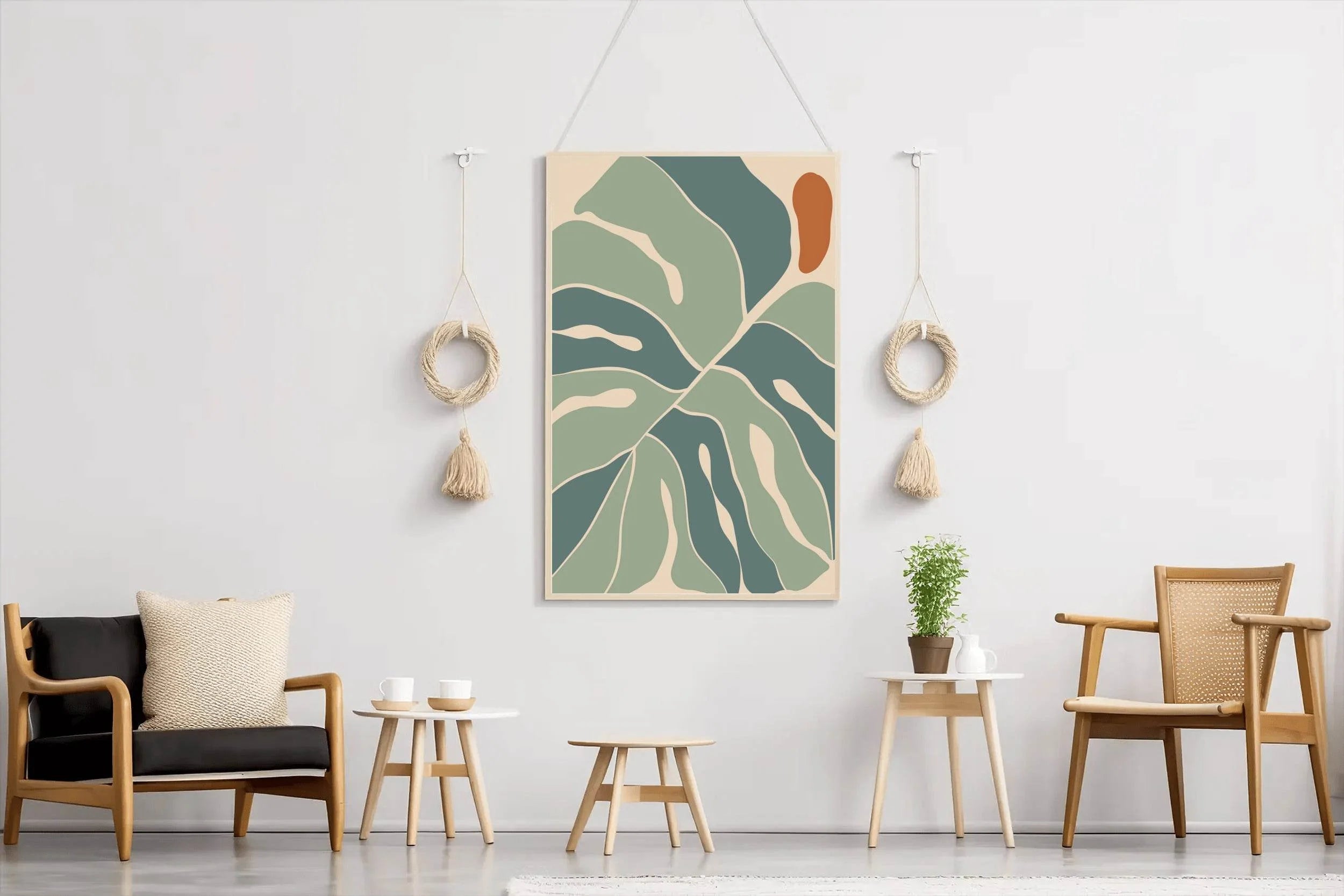 Green Textured Leaf Pattern ArtWork - beink online art store