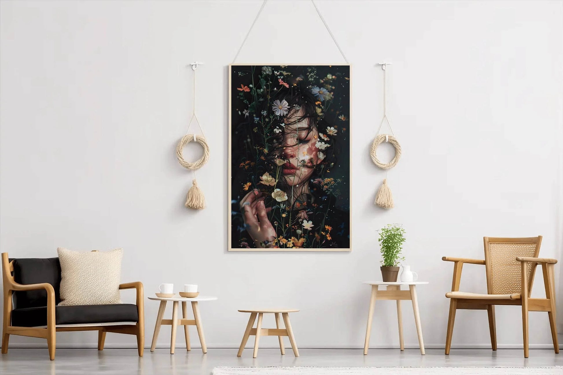 A Self Portrait With Flowers Digital Art - beink online art store