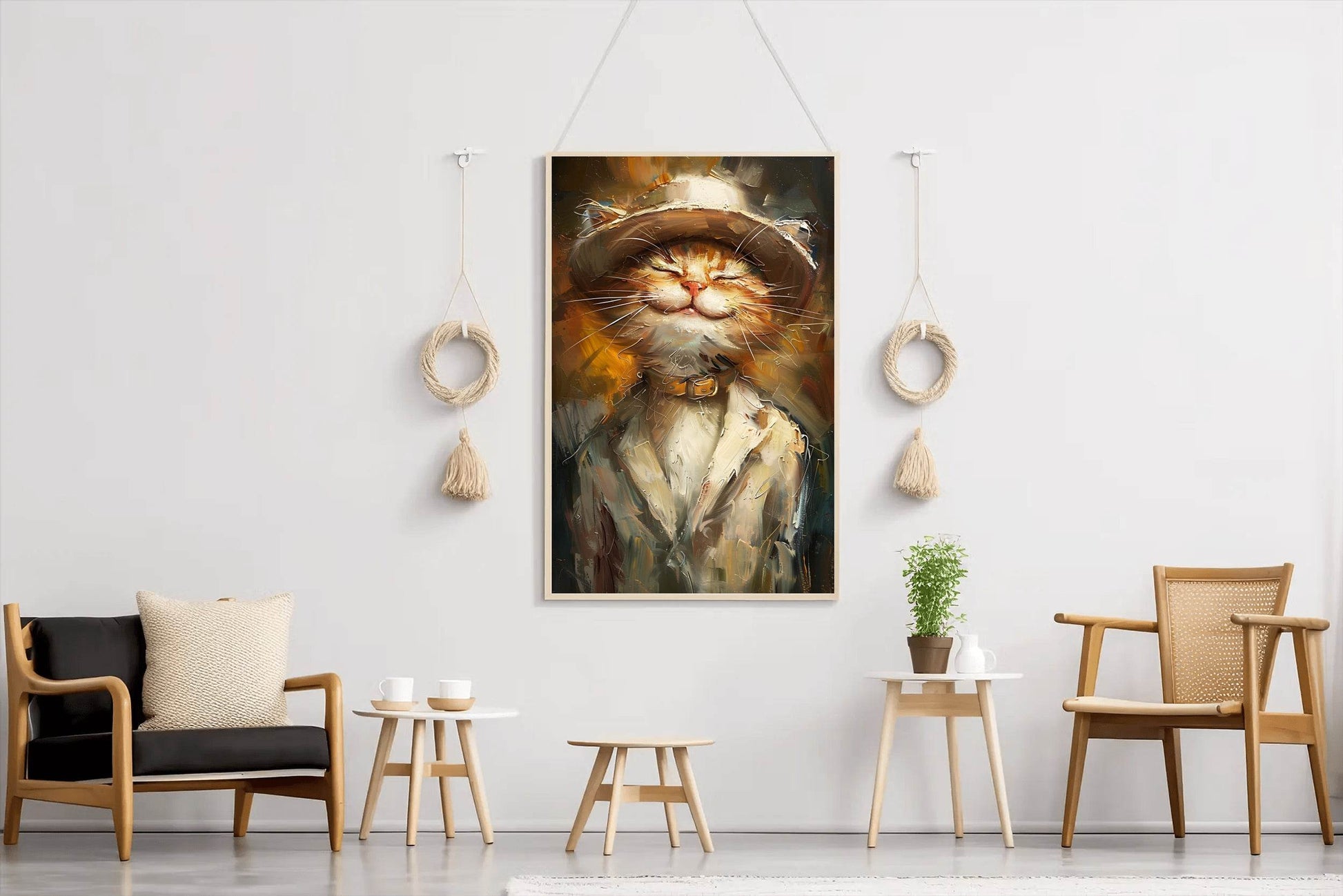 Hand Painted Picture of Boss Style Cat - beink online art store