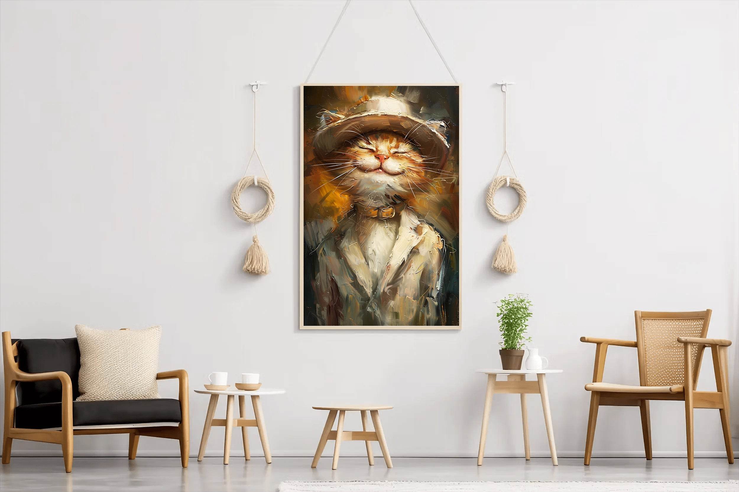Hand Painted Picture of Boss Style Cat - beink online art store