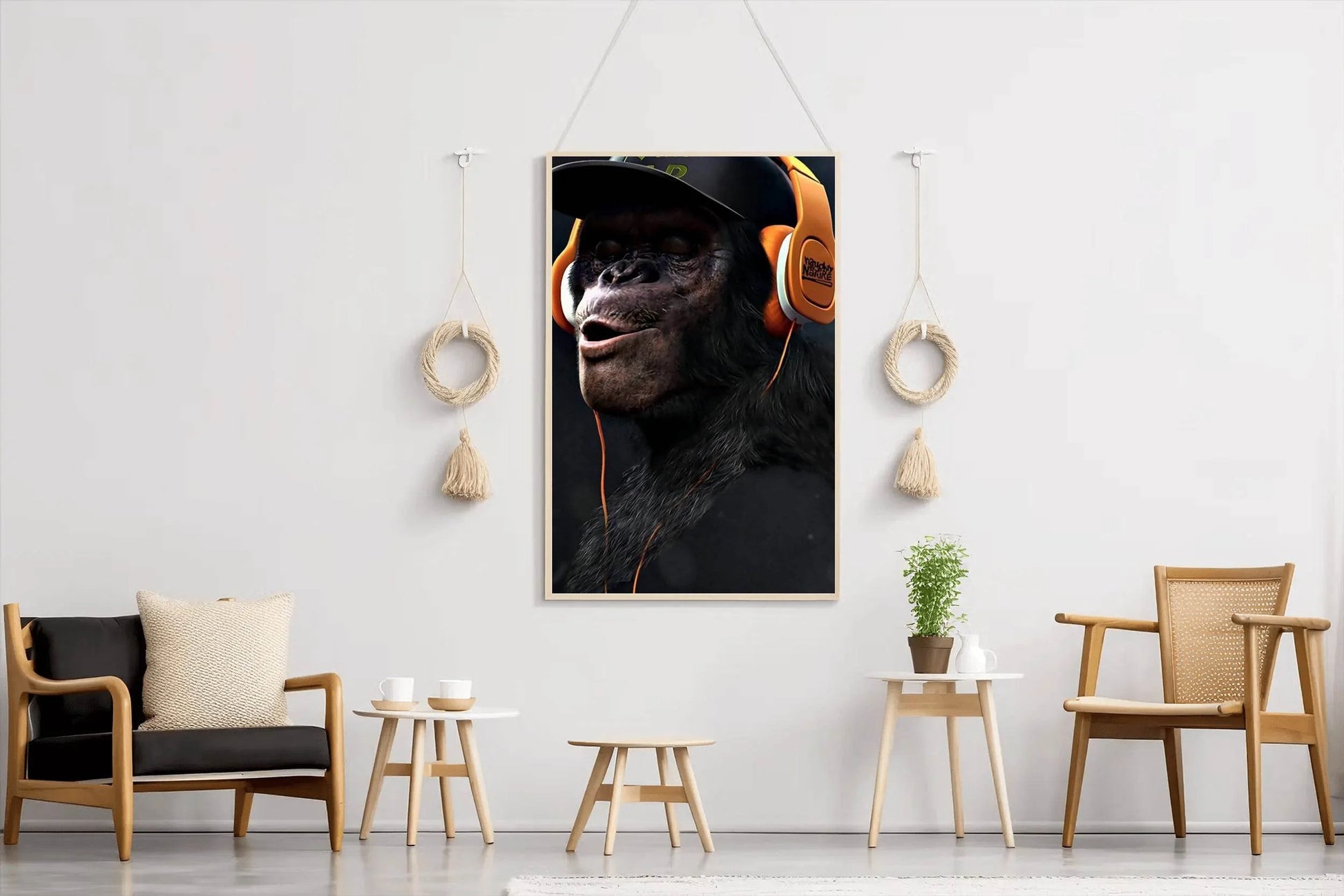 Monkey With Headphones Wall Art - beink online art store