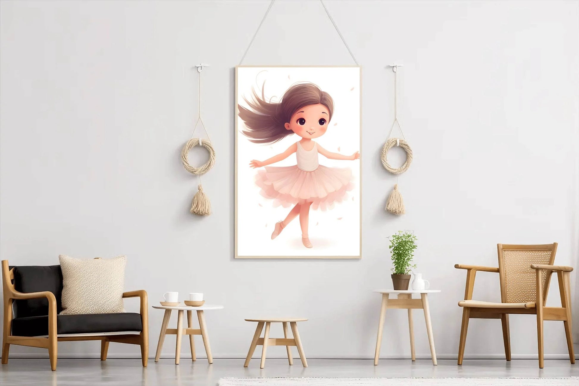 Cute Little Cartoon Girl Bellet Dancing - beink online art store