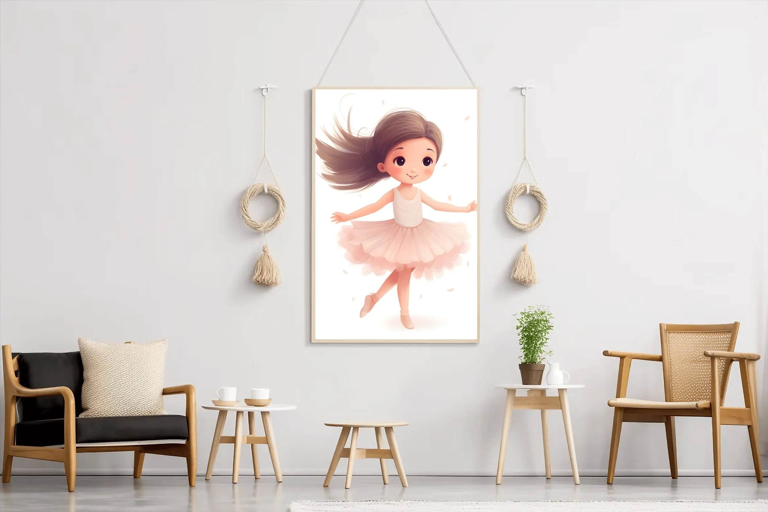 Cute Little Cartoon Girl Bellet Dancing - beink online art store