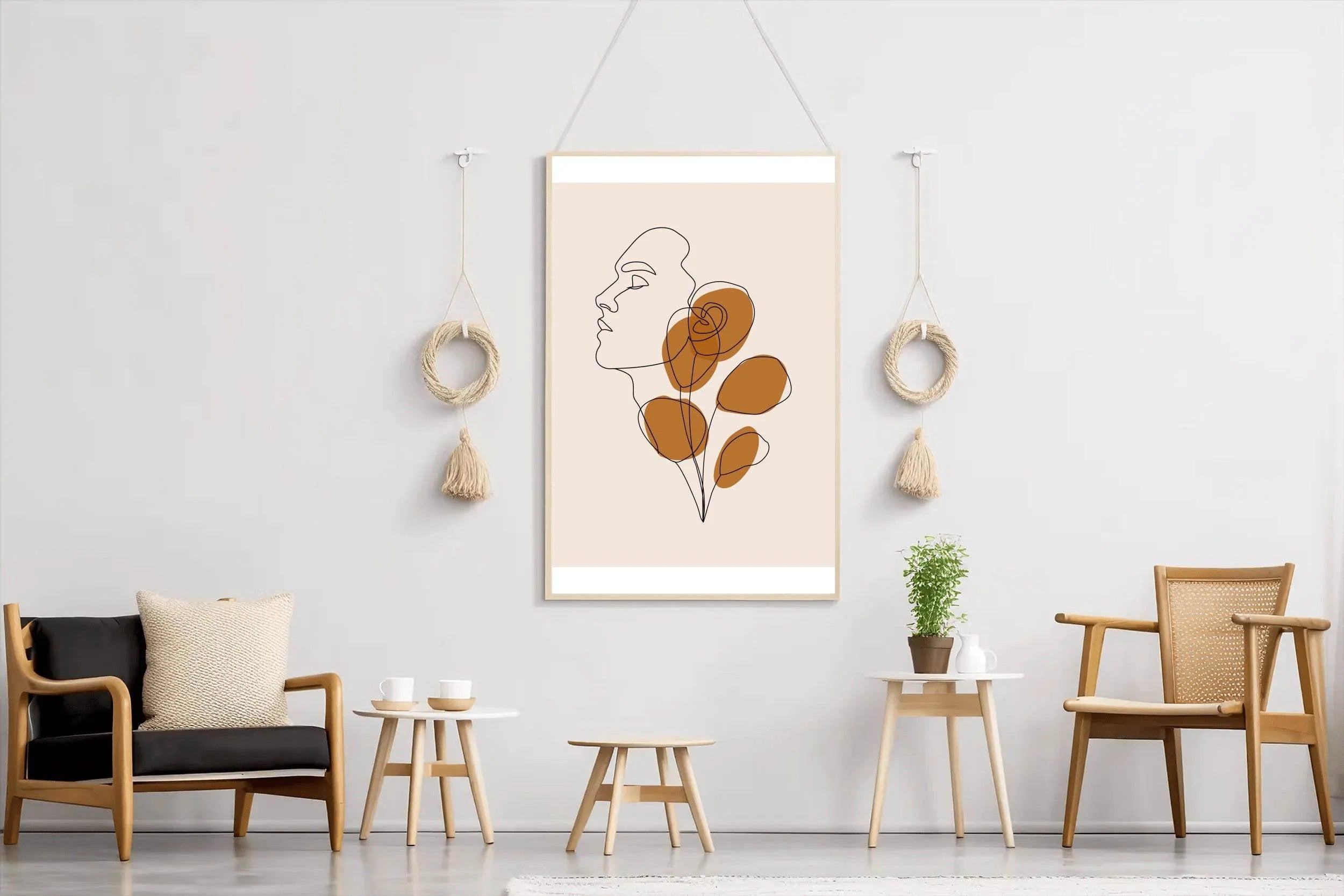 Minimal Design of Sleeping Face Wall Art - beink online art store