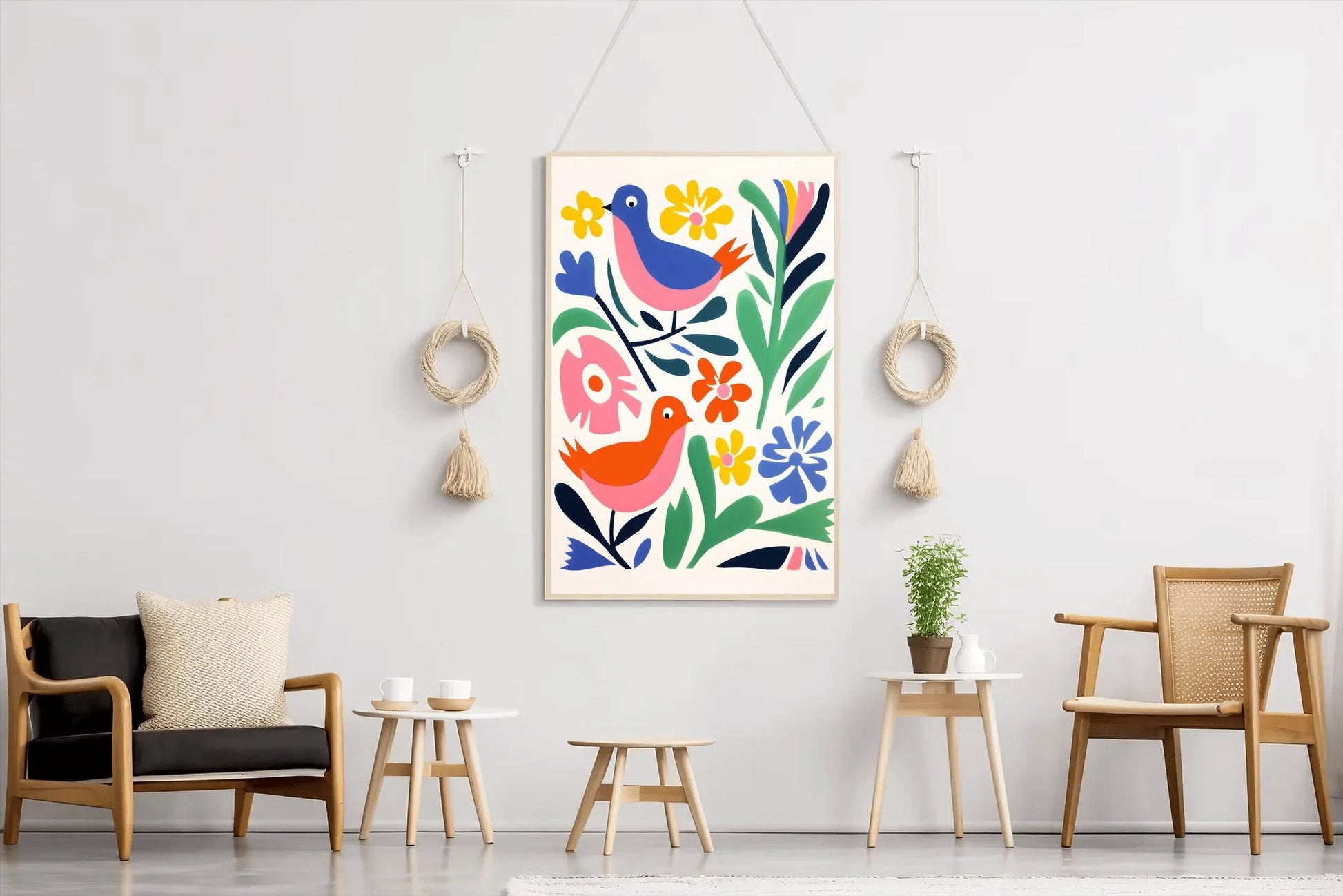 Painting Birds Among Flowers - beink online art store