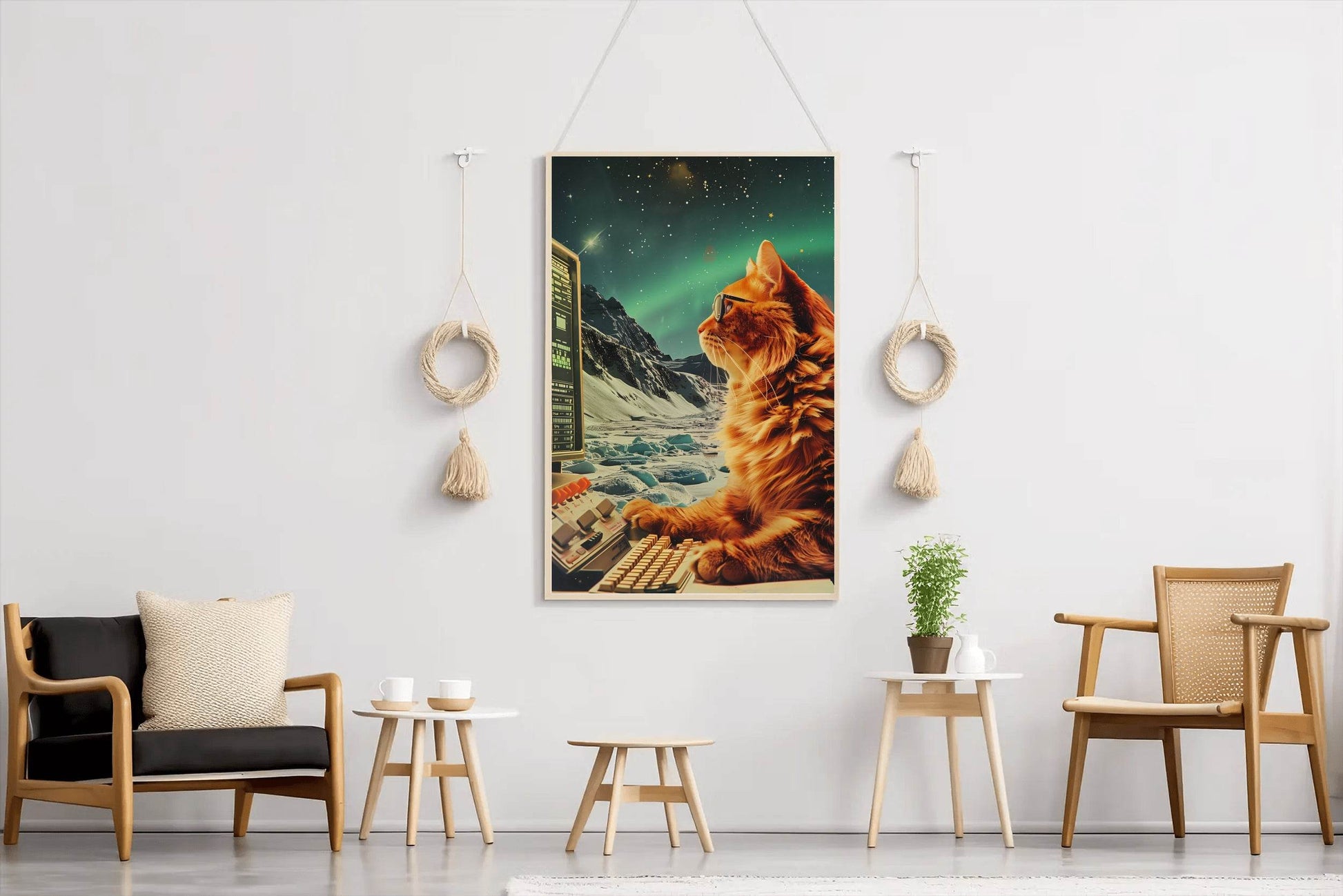 A Cat Watching The Computer Wall Art - beink online art store