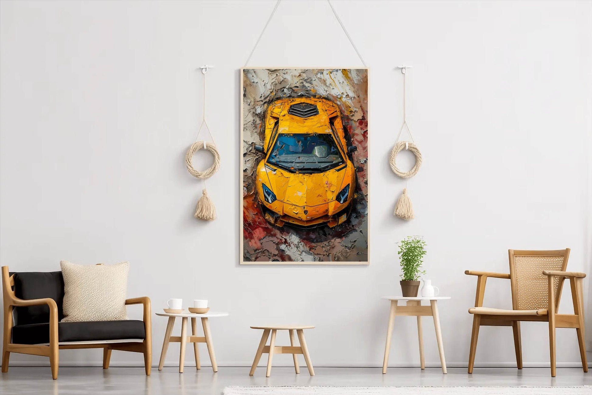 Yellow Lamborghini Wall Art - beink online art store