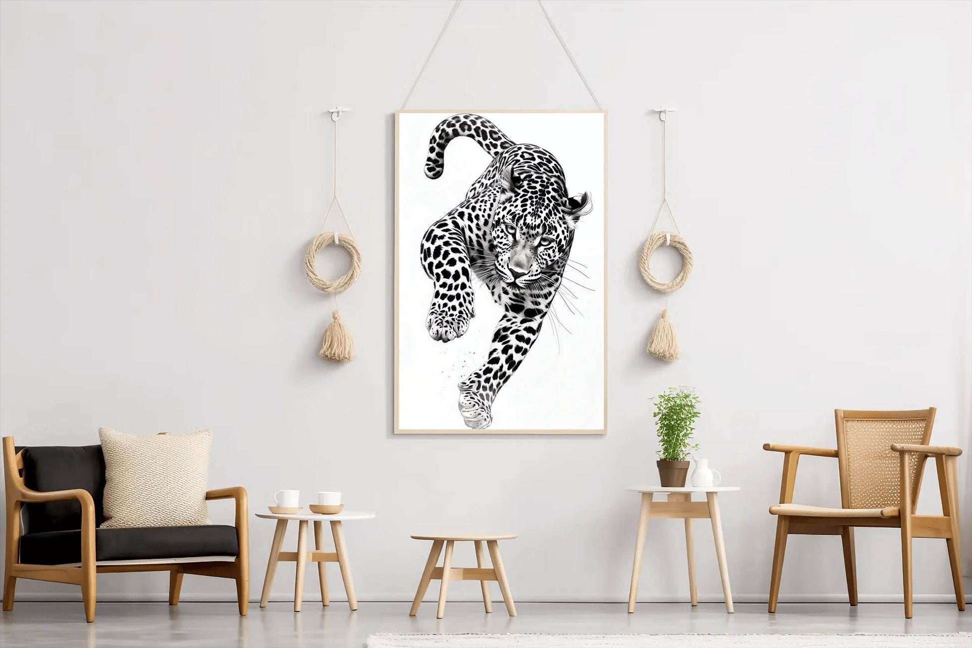 Black and White Leopard Wall Art - beink online art store